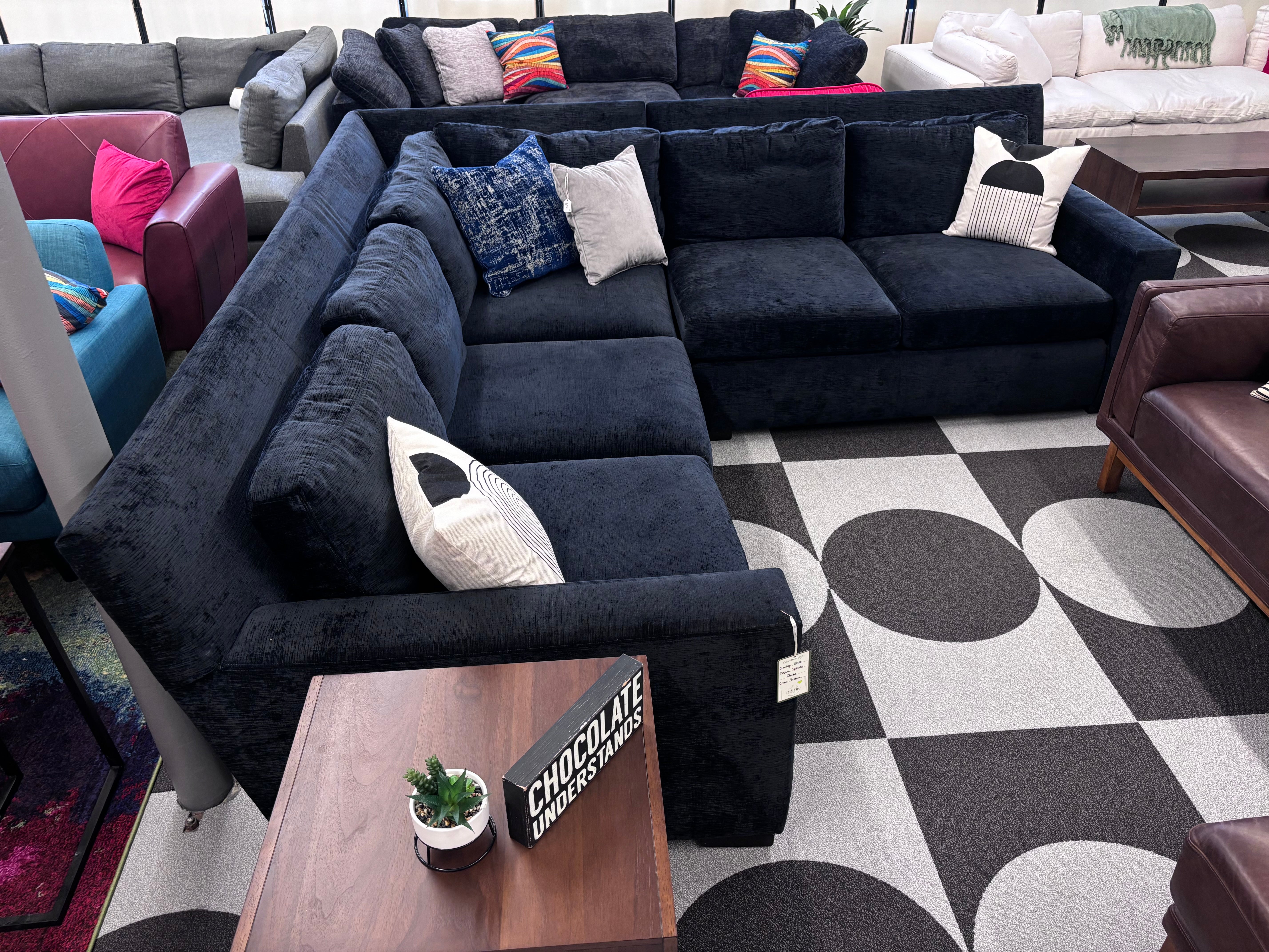 Indigo Black Custom Sprintz Chaho Corner Sectional