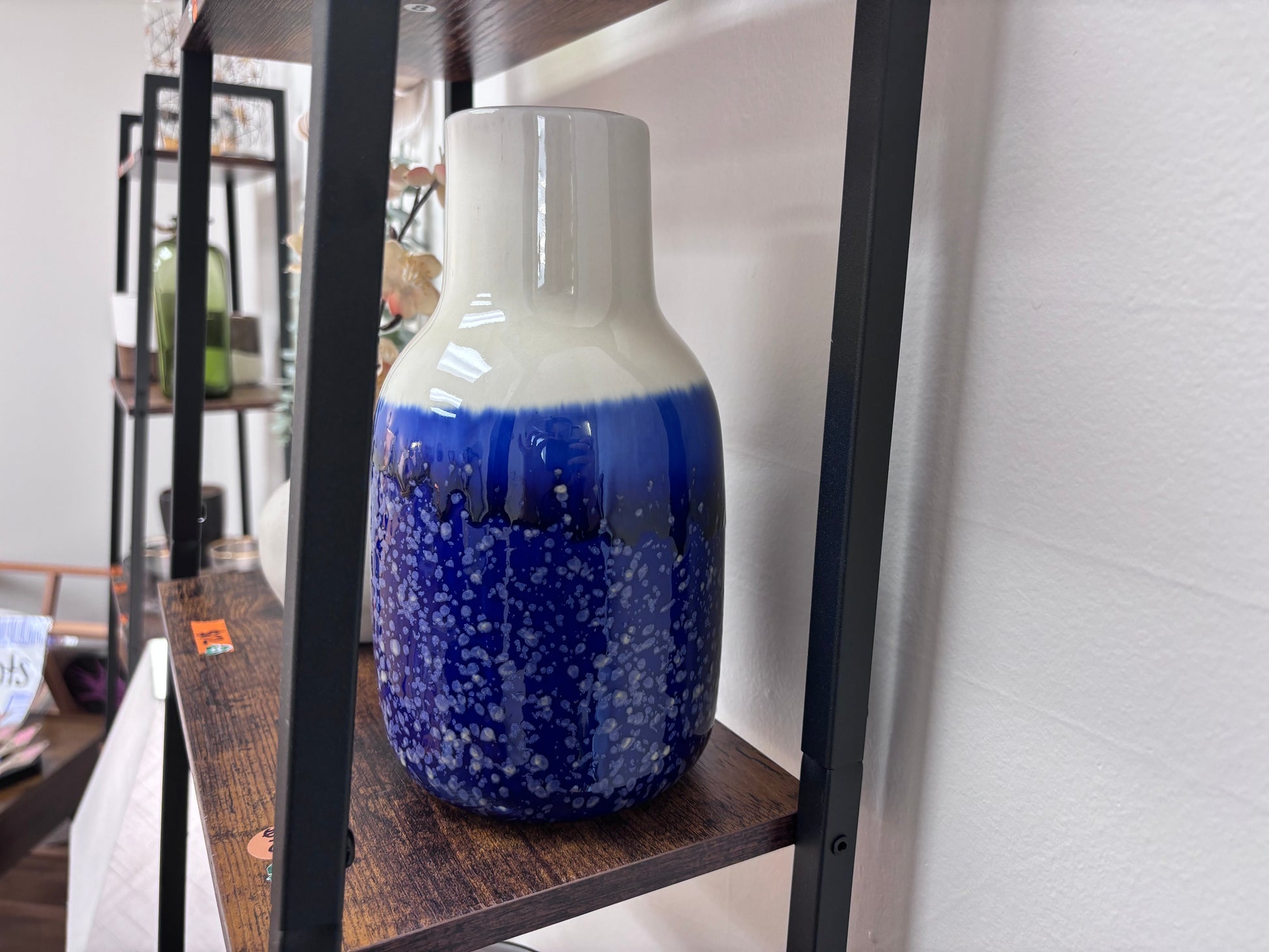Royal Blue Dipped Vase - Reclaimed Elegance