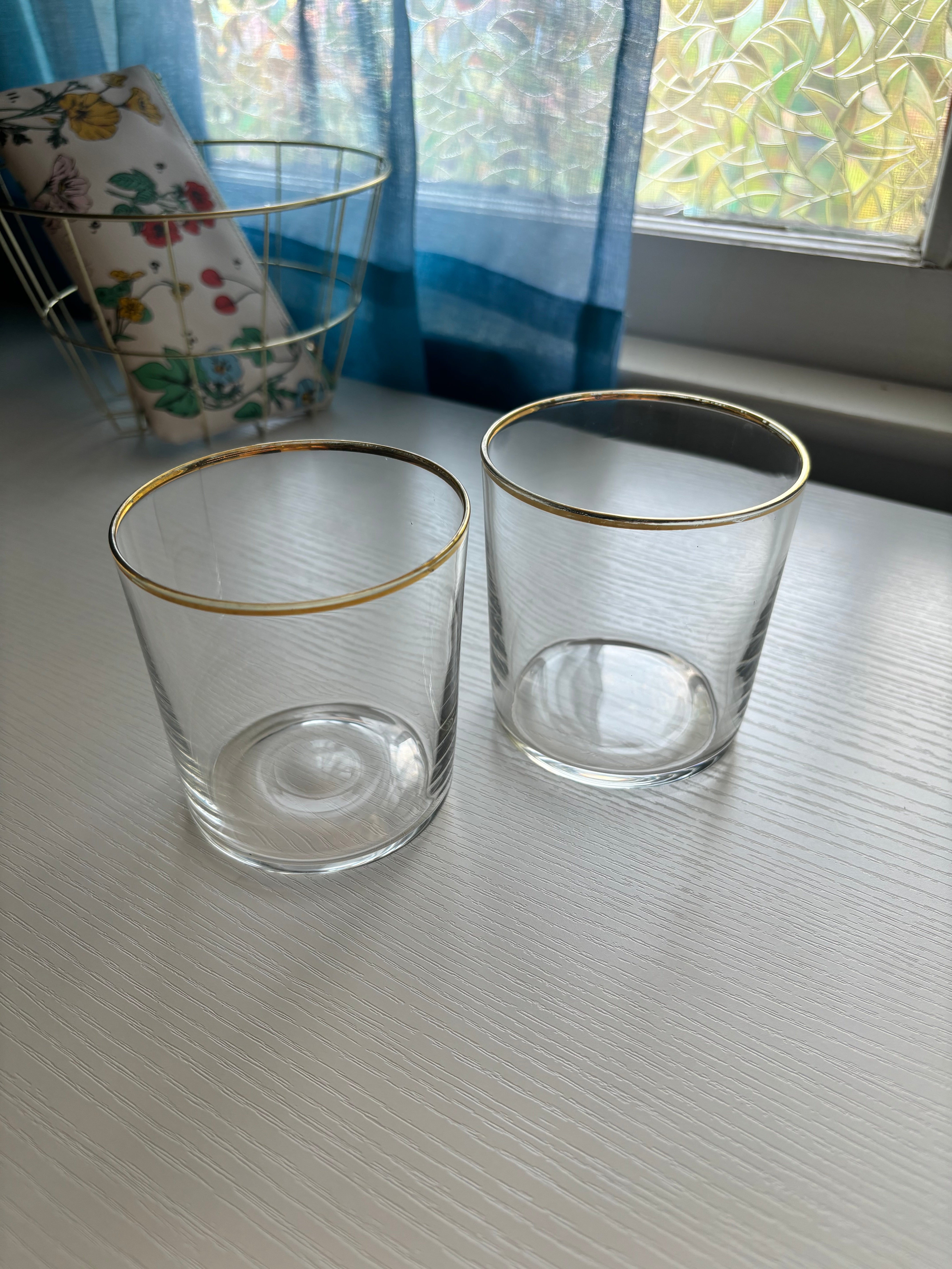 Gold Rimmed Tumbler Set