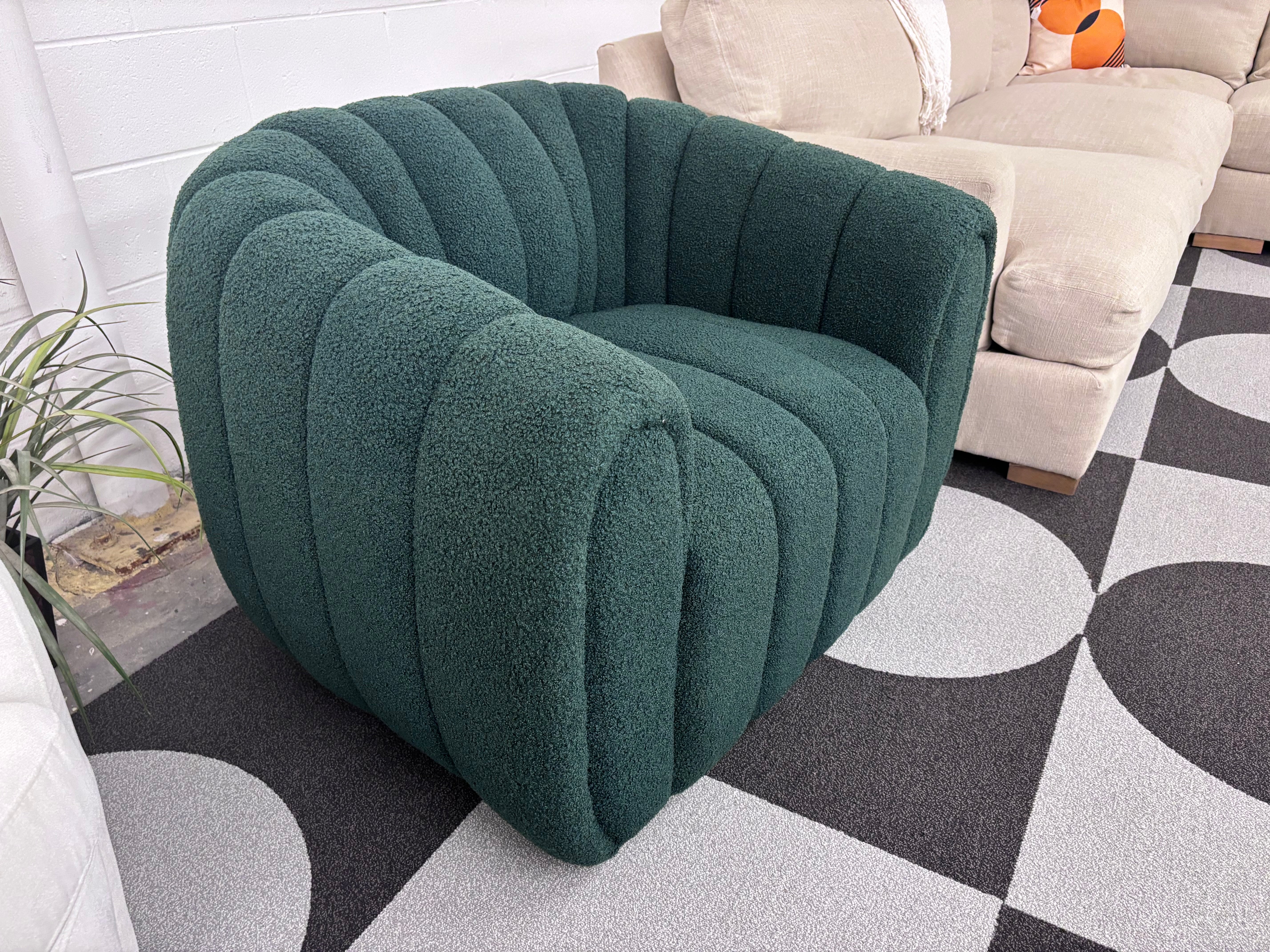Hunter Green Flamingo Swivel Chair