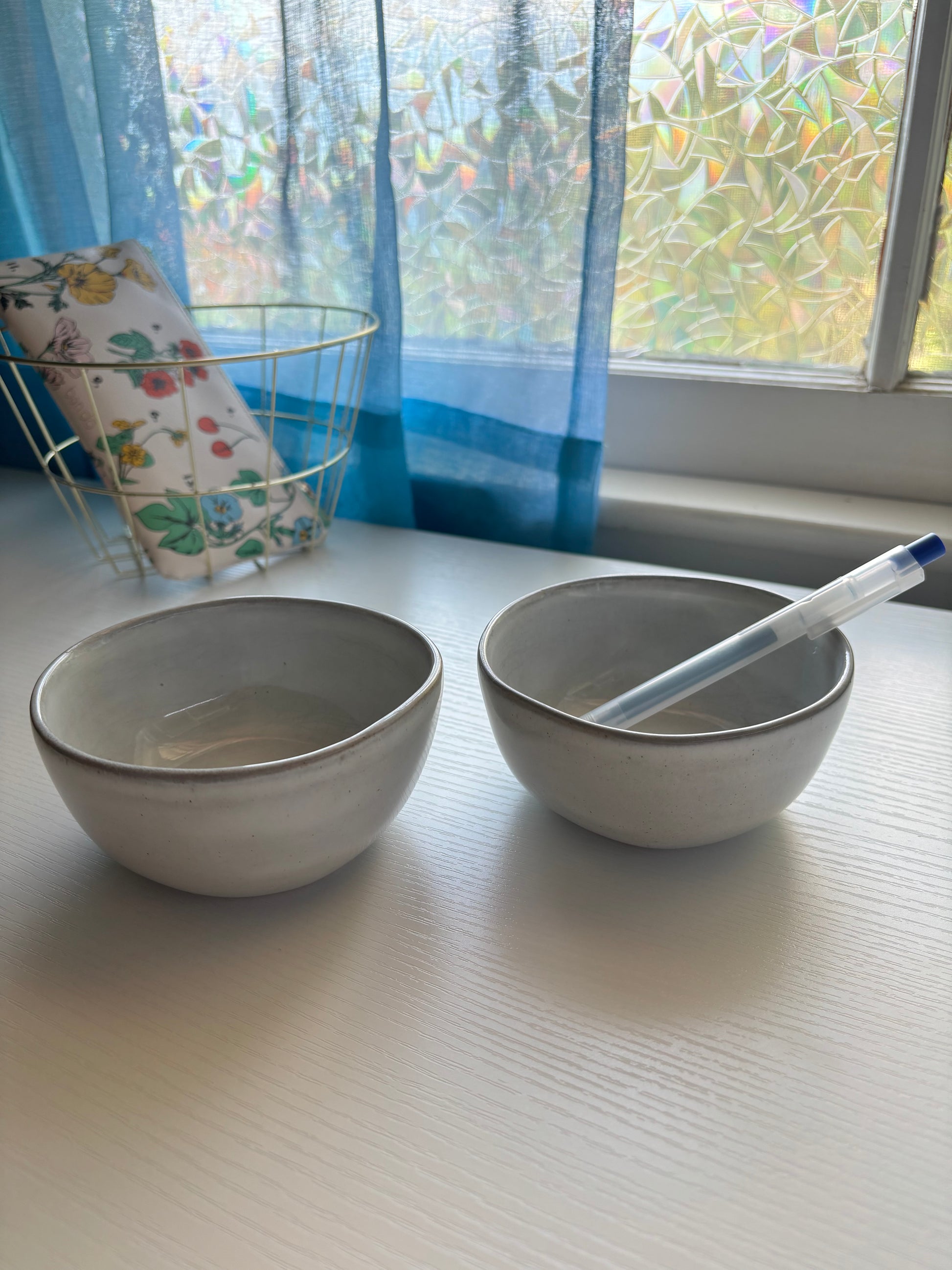 Light Grey Ceramic Bowl - Reclaimed Elegance