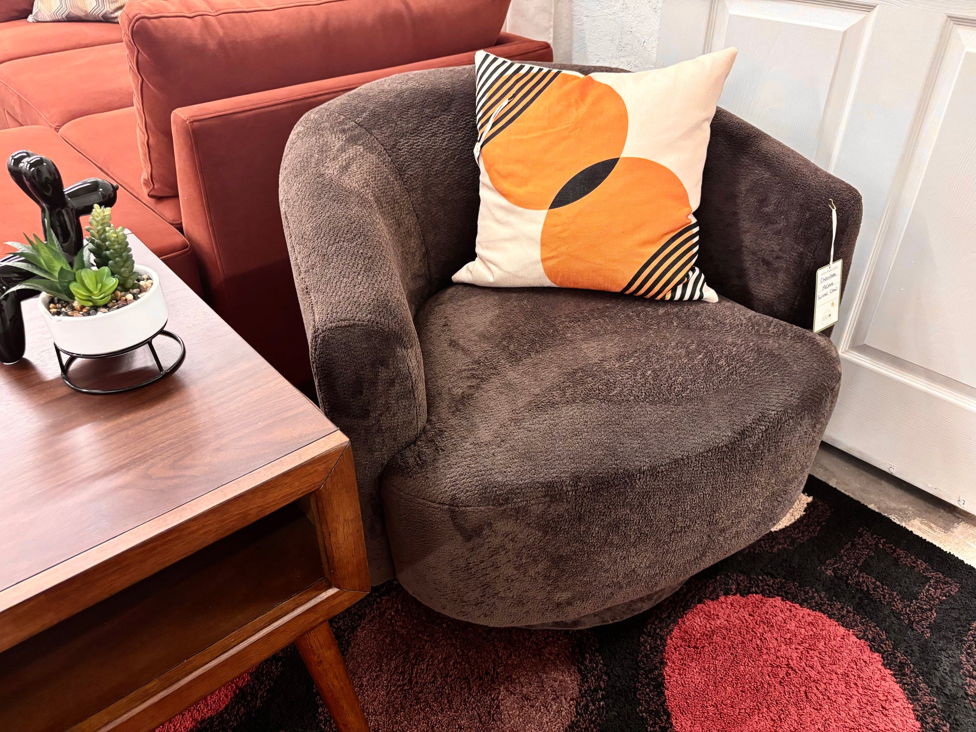 Chocolate Mojave Swivel Chair - Reclaimed Elegance