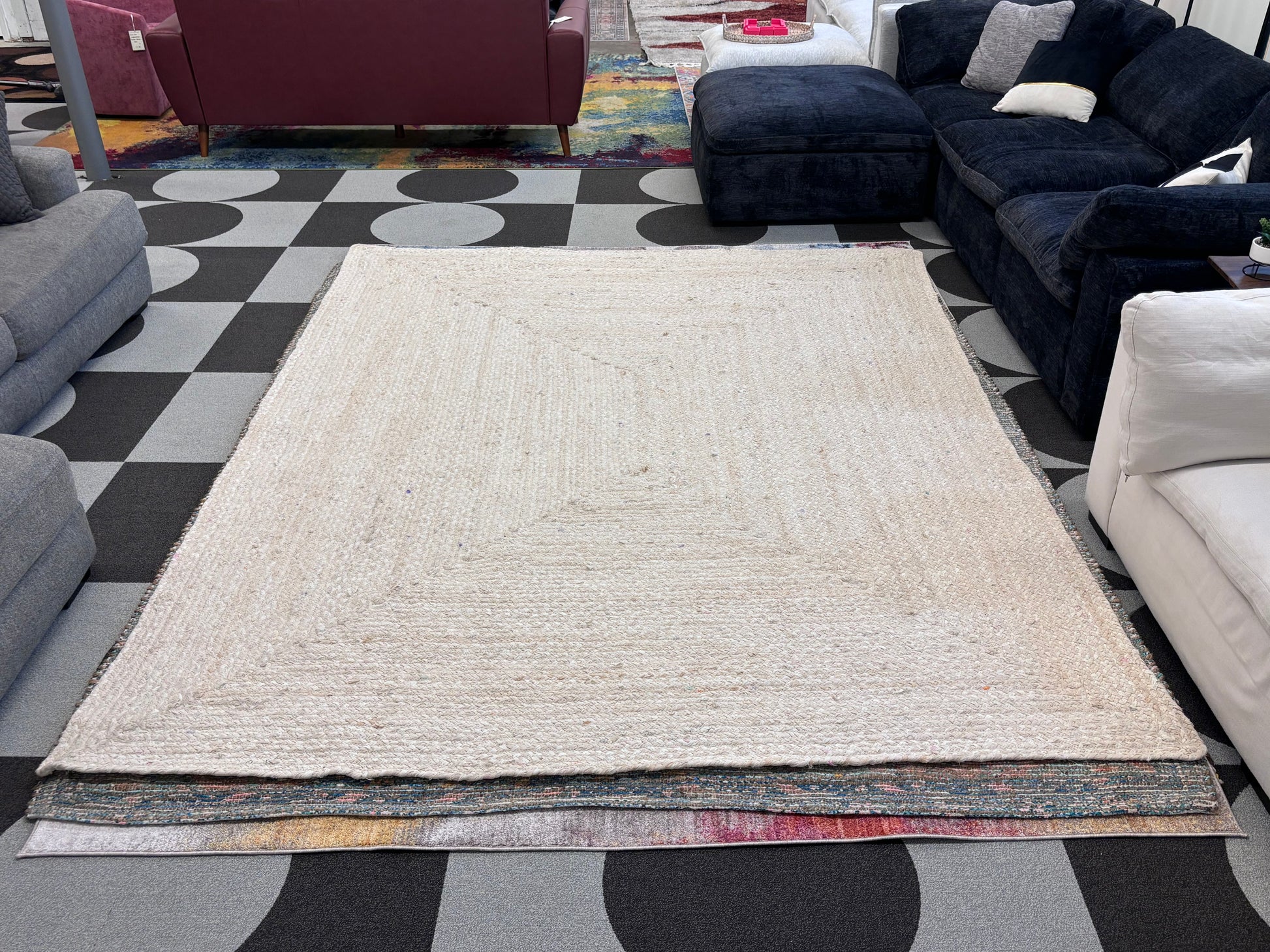 Ivory 8' x 10' Braided Chindi Rectangle Rug - Reclaimed Elegance