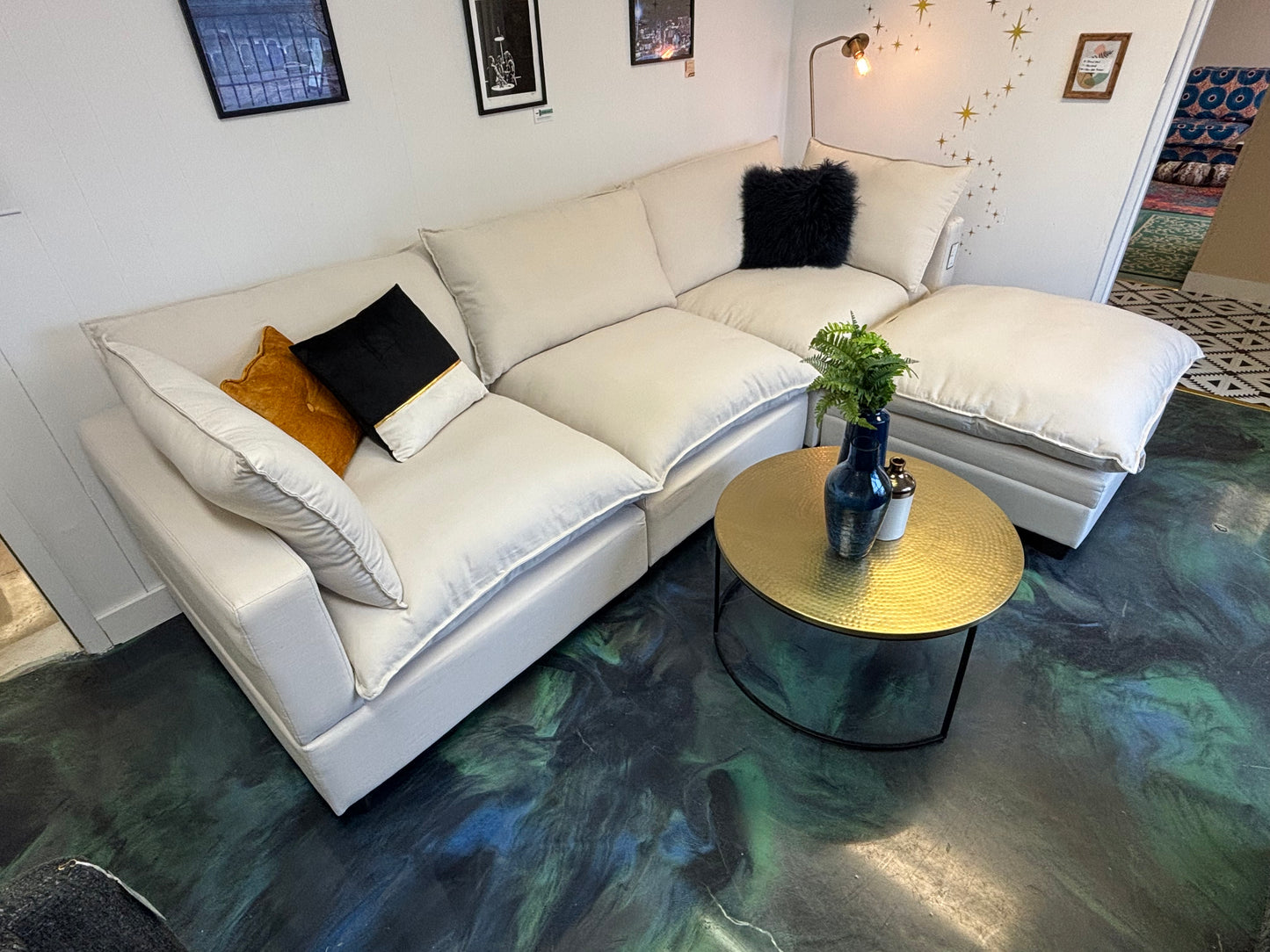 Sand Linen SKY 2.0 Modular Sofa + Ottoman
