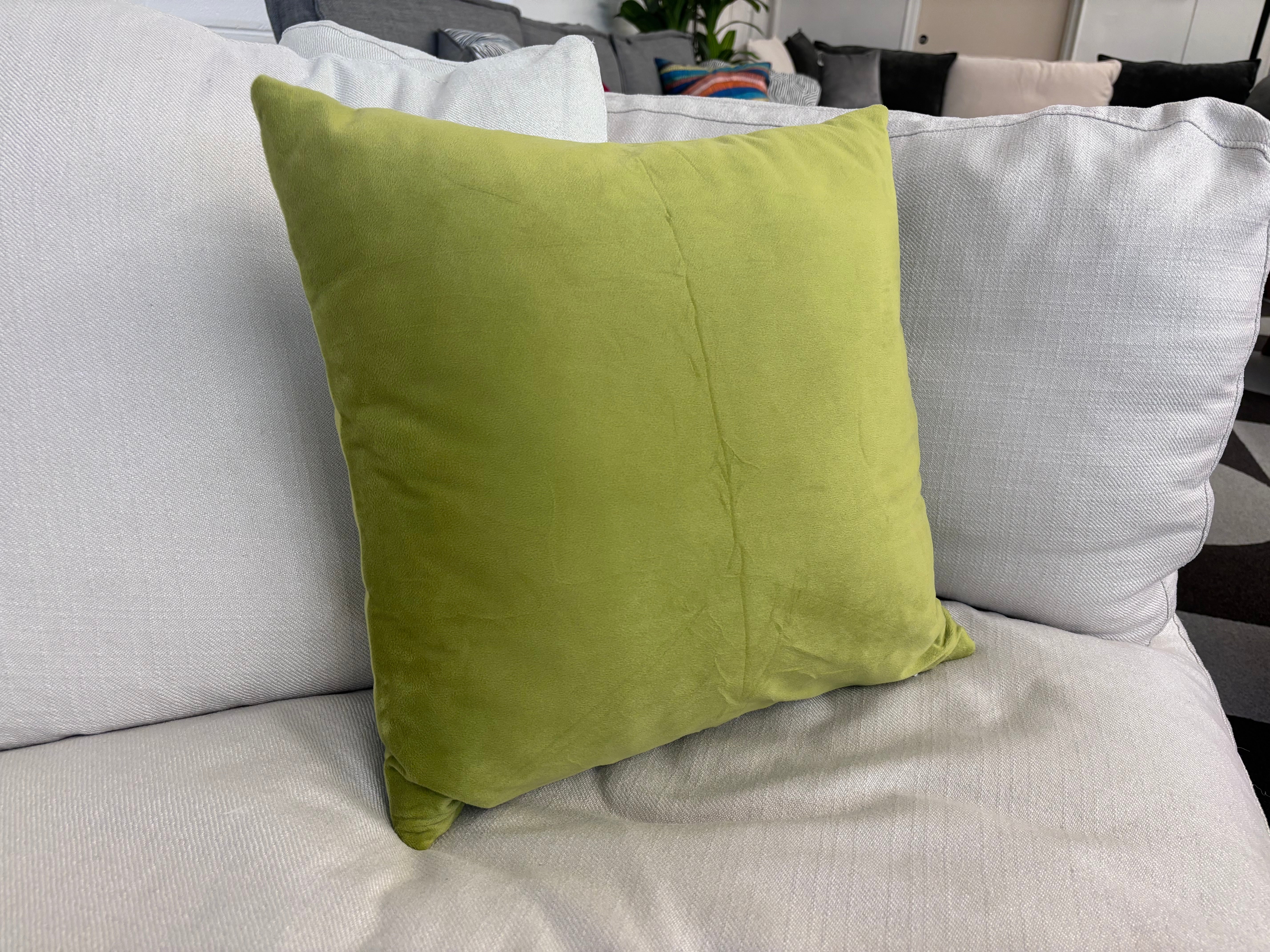 Lime Green Velvet Pillow