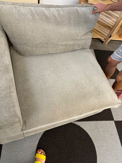 Pearl Grey Distressed Velvet West Elm Harmony U-Shape Sectional