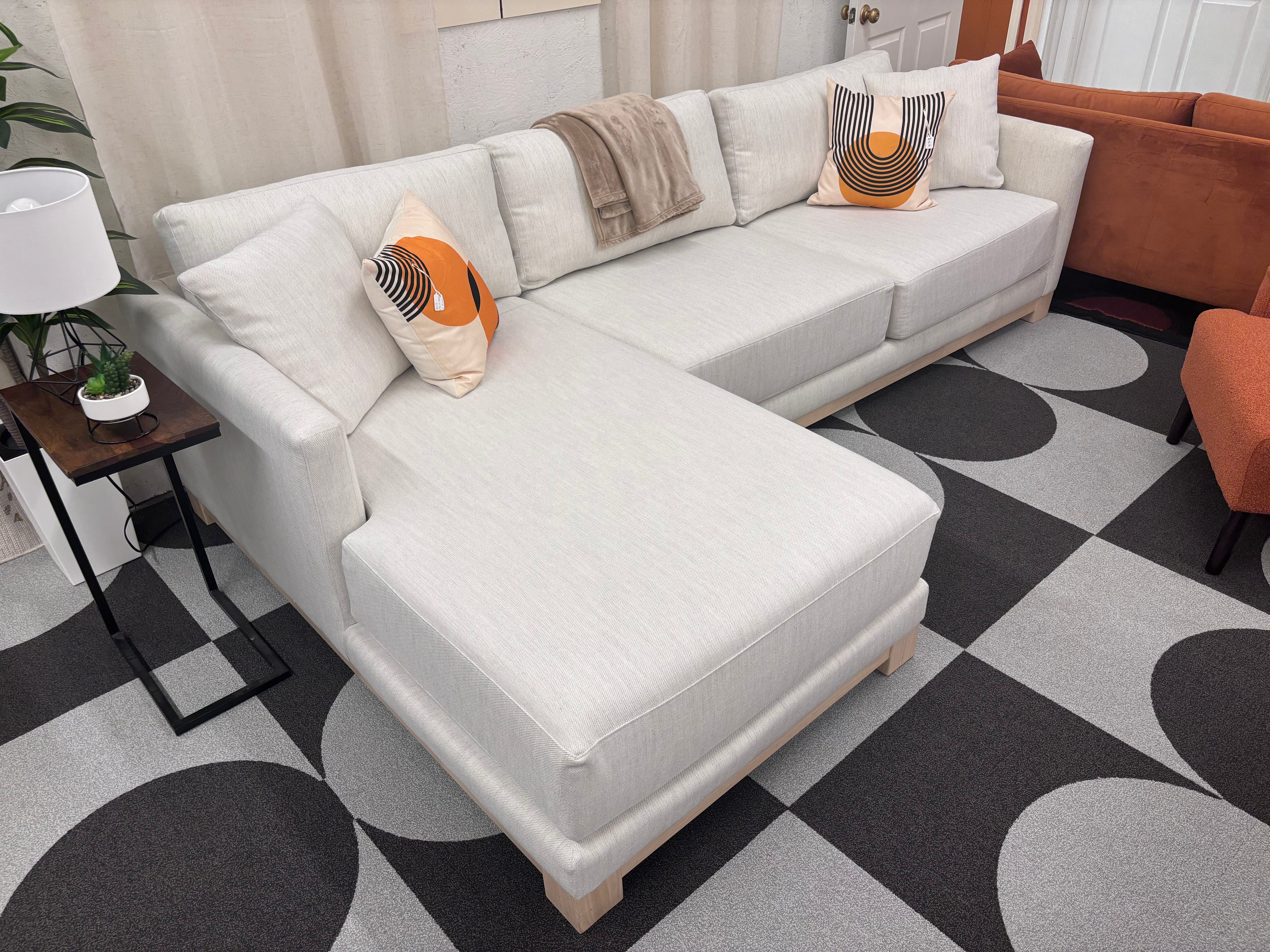 Pearl Icon Crate & Barrel Gather Left-Facing Chaise Sectional