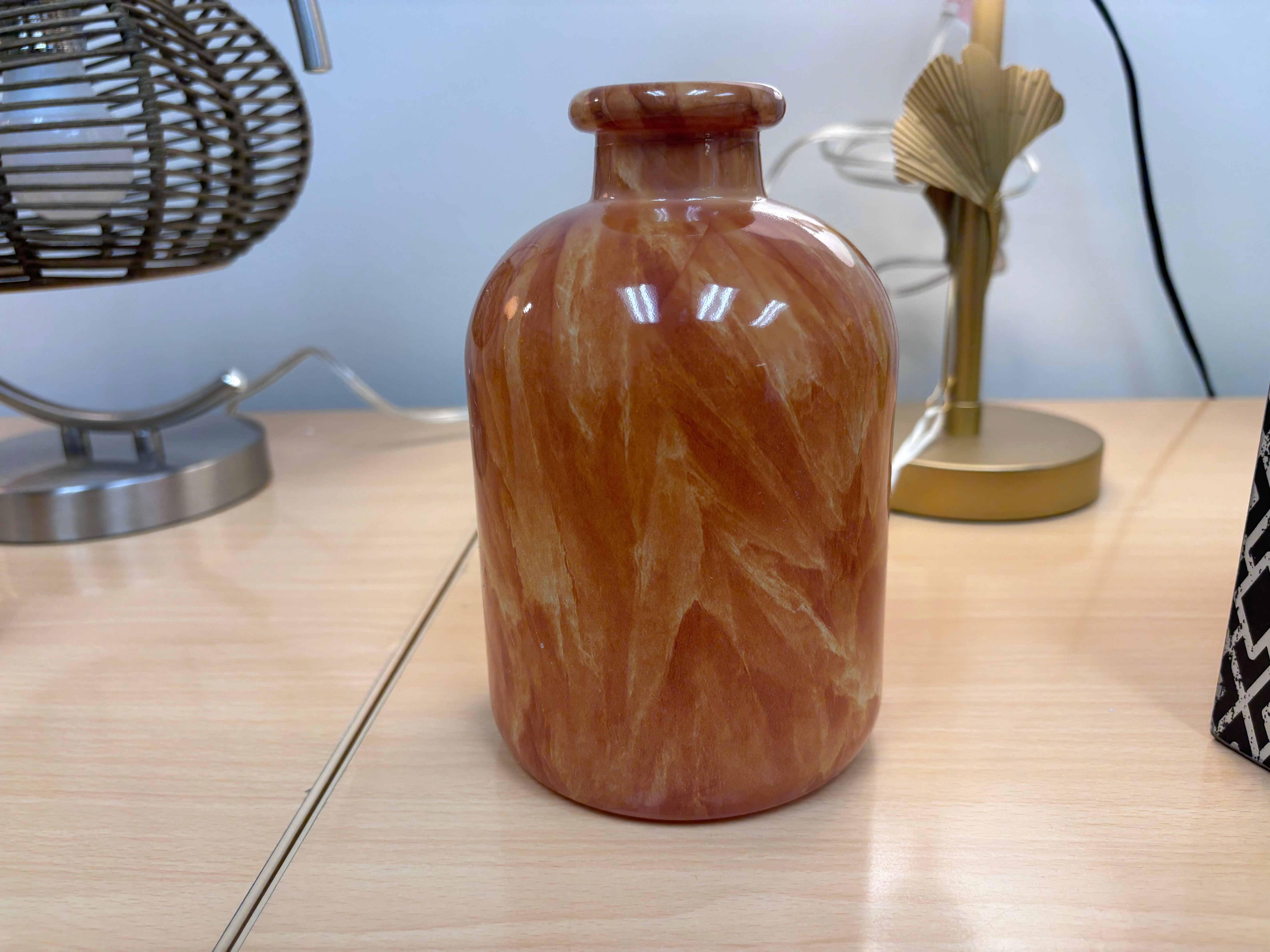 Orange Watercolor Vase - Reclaimed Elegance