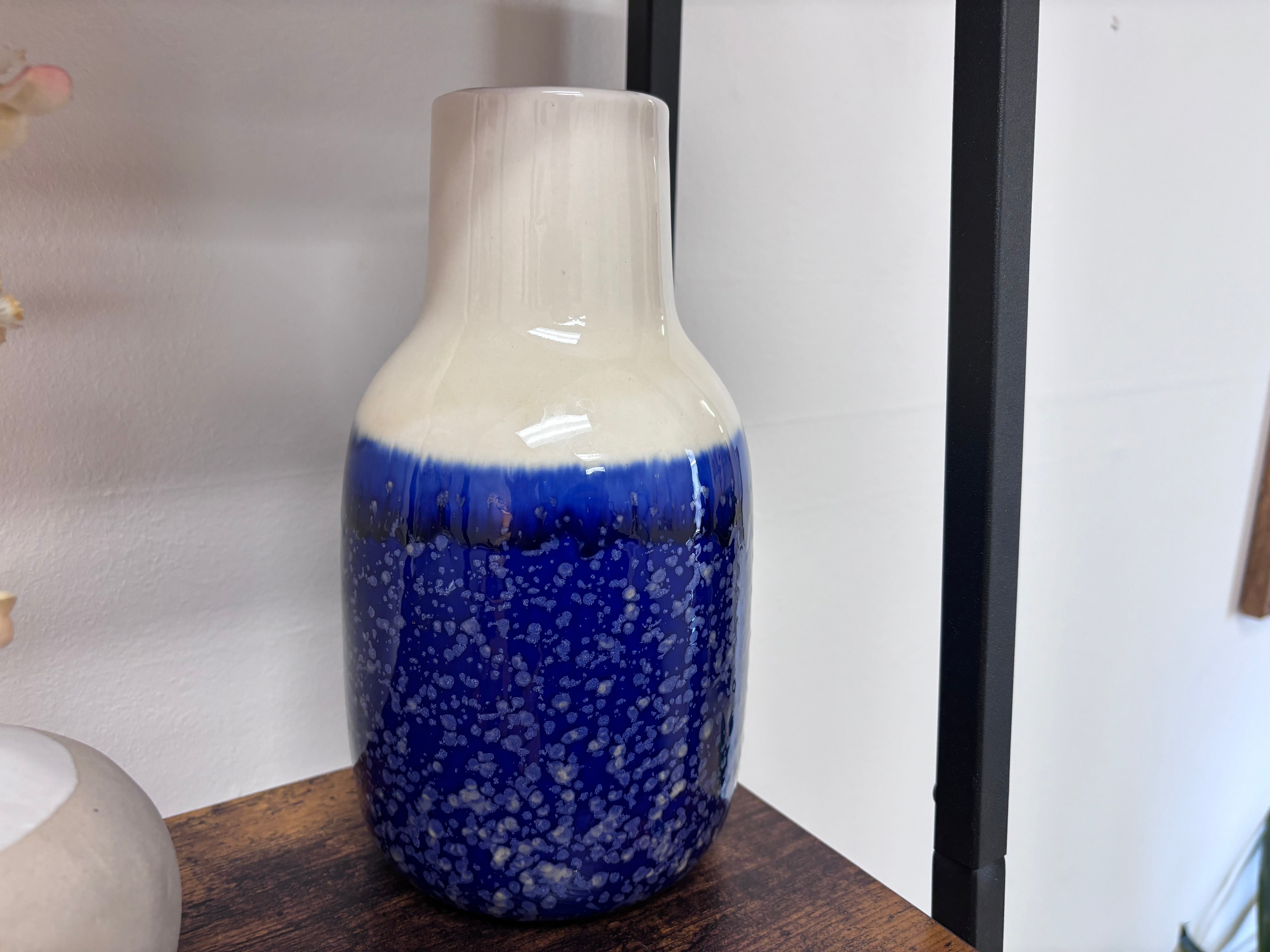 Royal Blue Dipped Vase - Reclaimed Elegance