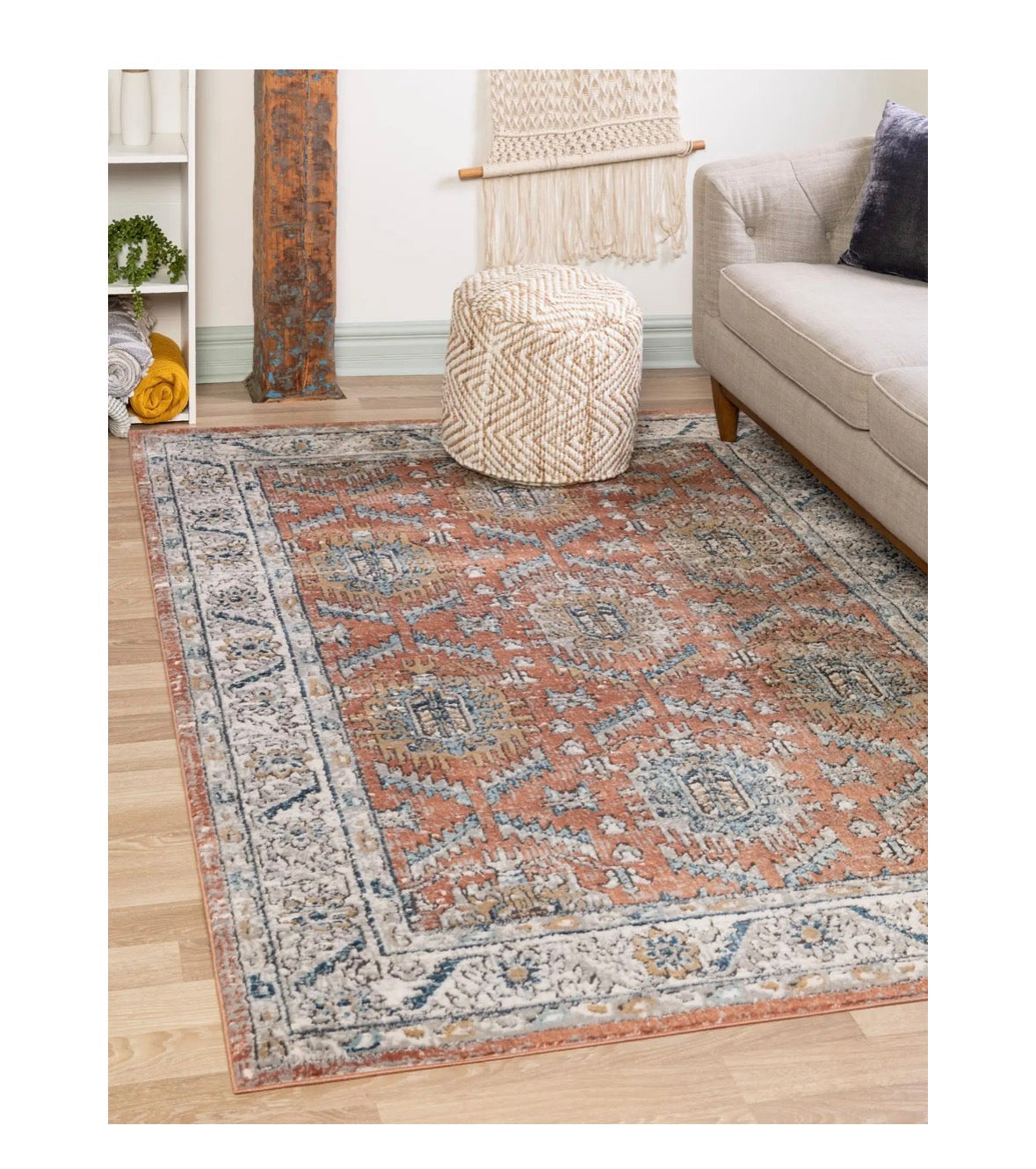 Salmon Pink 7' 10 x 10' Nyla Rectangle Rug