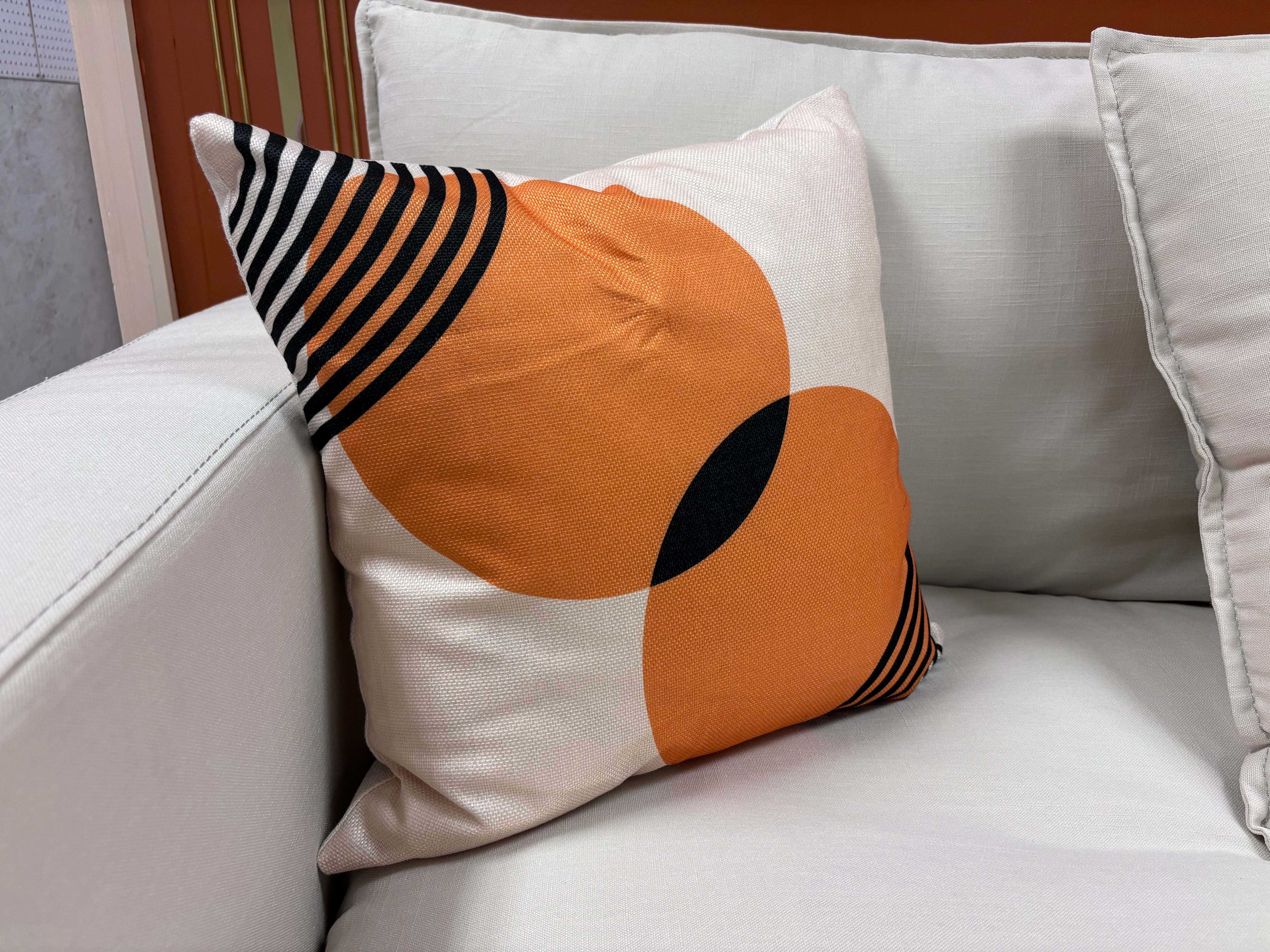 Black & Orange MCM Style 4 Pillow
