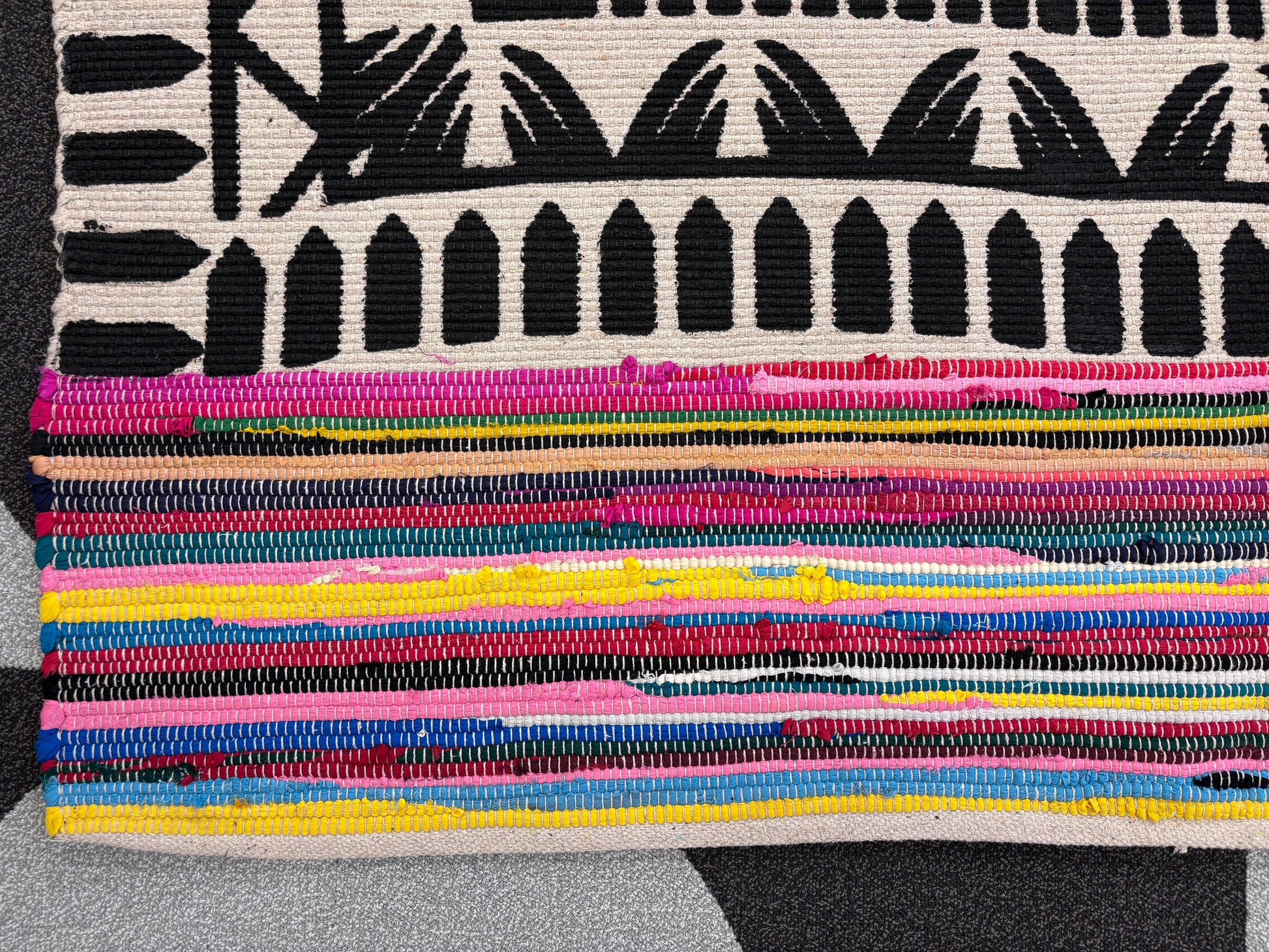 Patterned 8 x 10' Chindi Cotton Rectangle Rug - Reclaimed Elegance