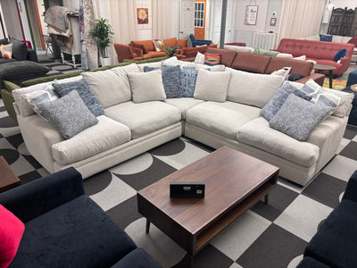 Ivory Cindy Crawford Bedford Park 3 Piece Corner Sectional