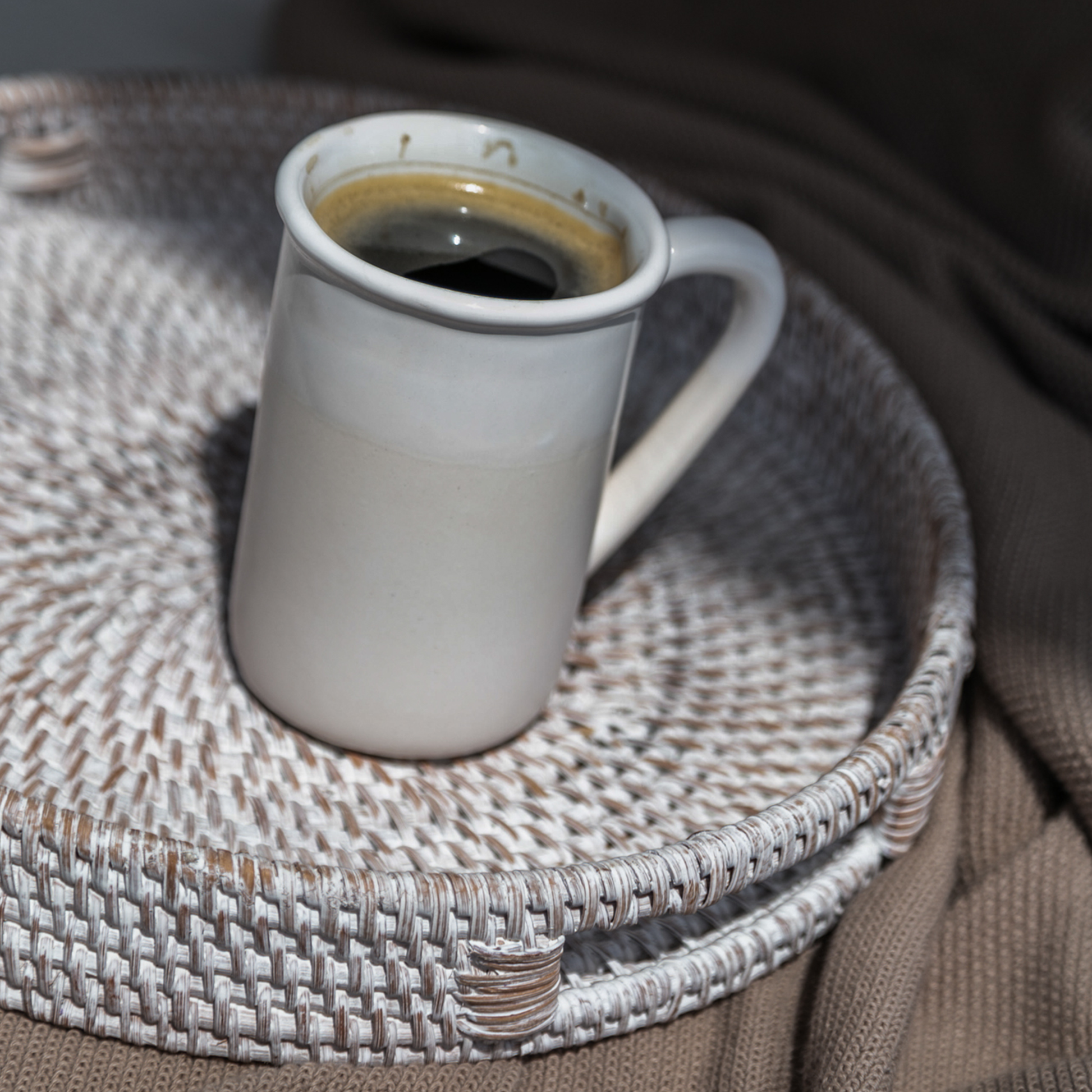 Round Rattan Tabletop Decor: Large - Reclaimed Elegance