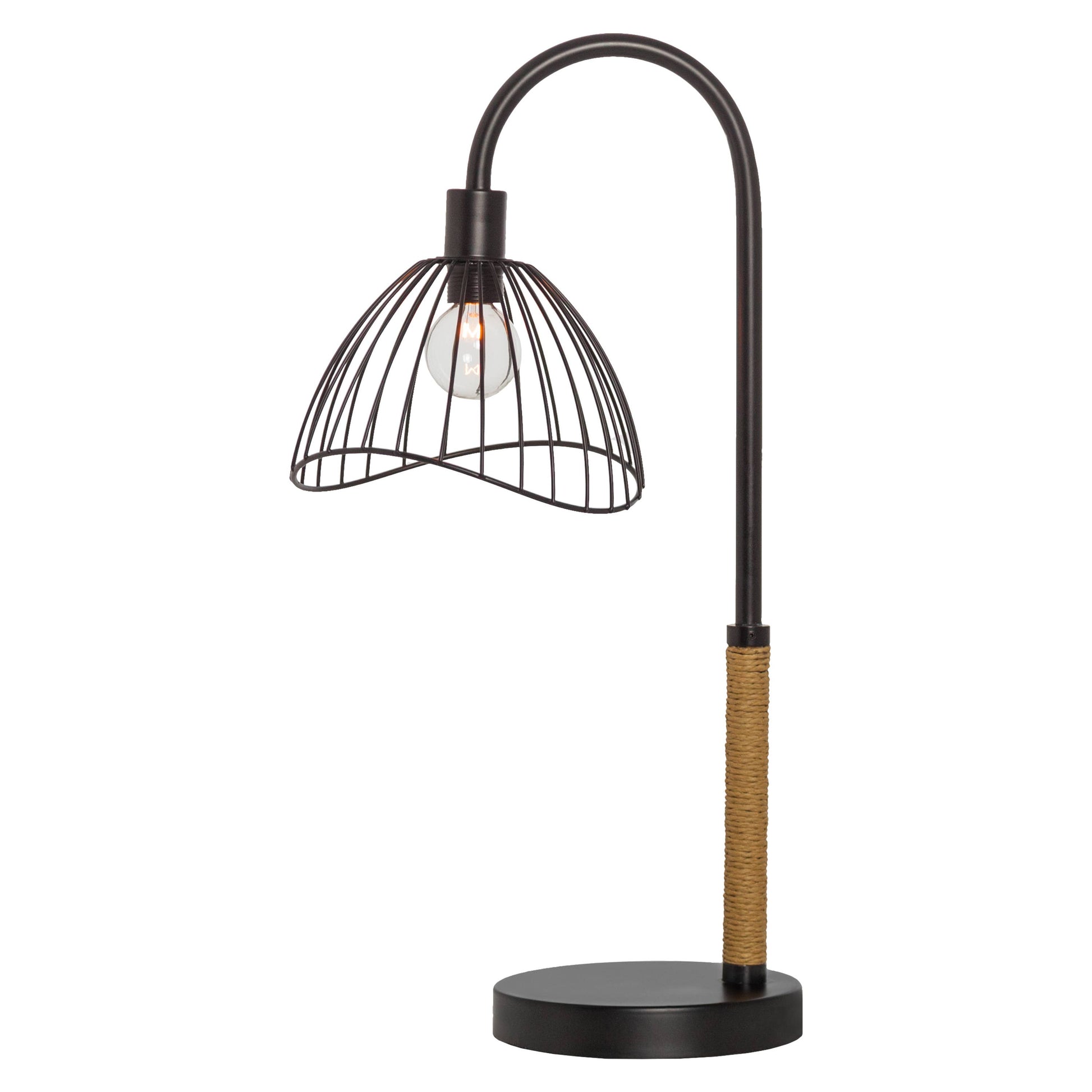 Candlestick Base Black Dome Shade Table Lamp - Reclaimed Elegance