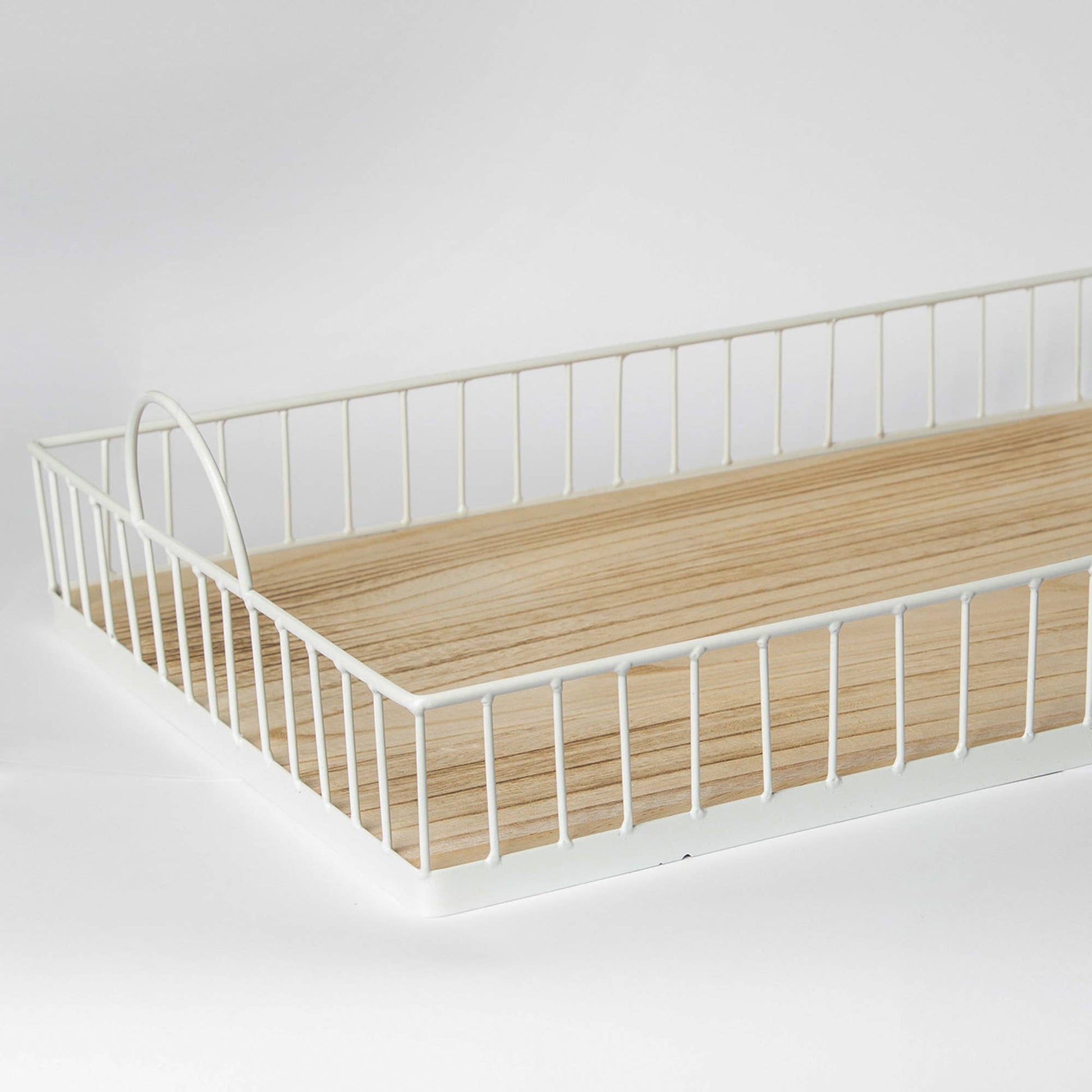 White Wood Serving and Display Tray: Large - Reclaimed Elegance