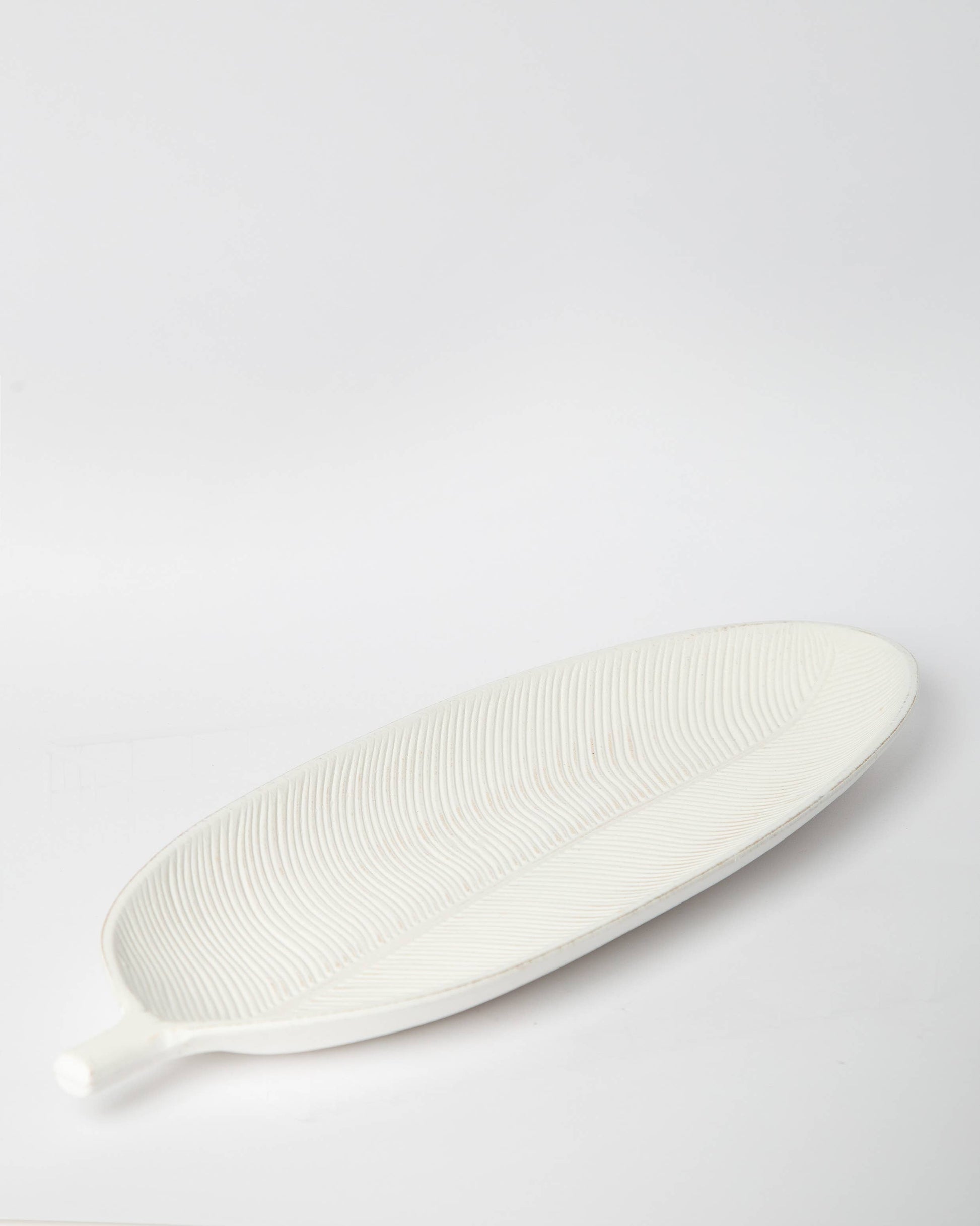 Decorative Tray – Long Leaf Wood Tray: White - Reclaimed Elegance