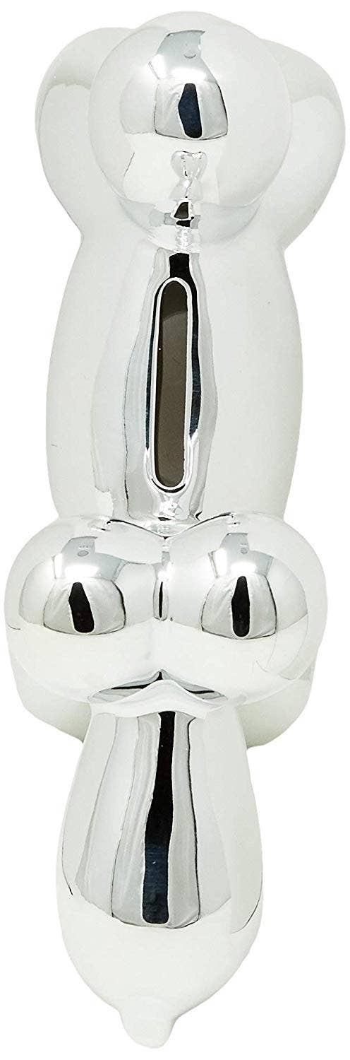 Silver Mini Ceramic Dog Piggy Bank - 7.5" tall - Reclaimed Elegance