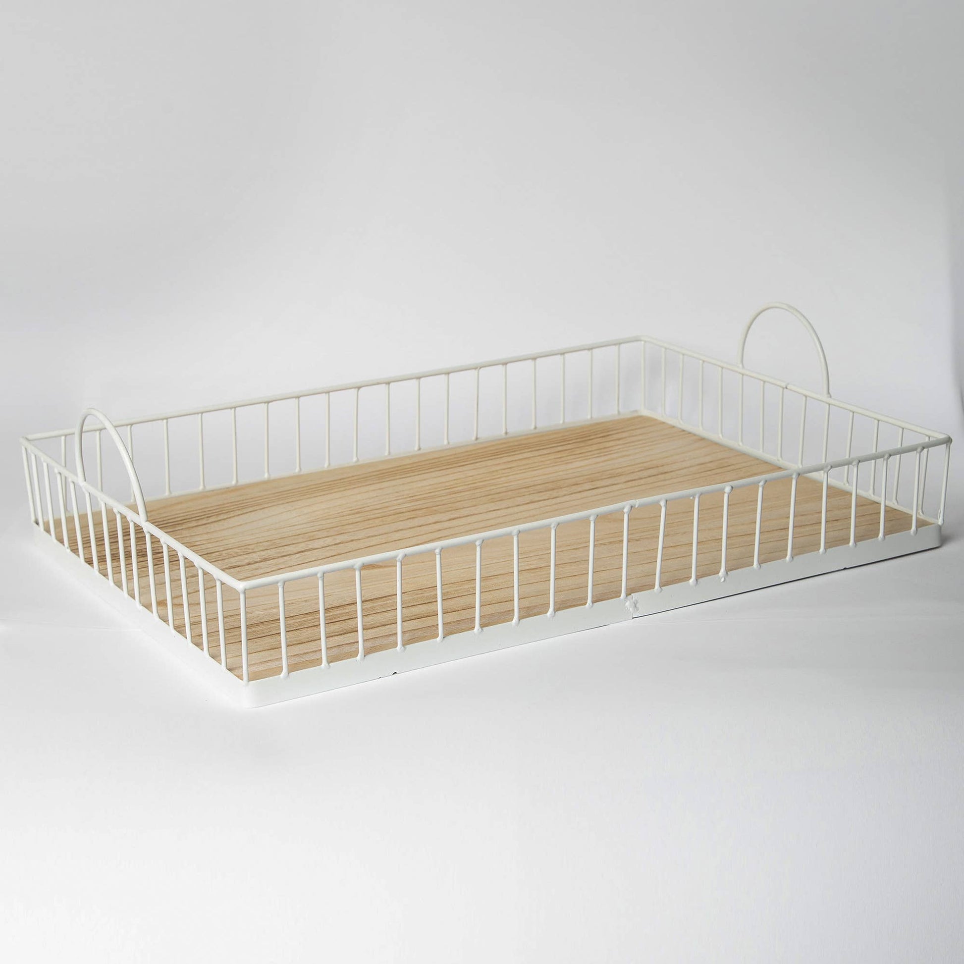 White Wood Serving and Display Tray: Medium - Reclaimed Elegance