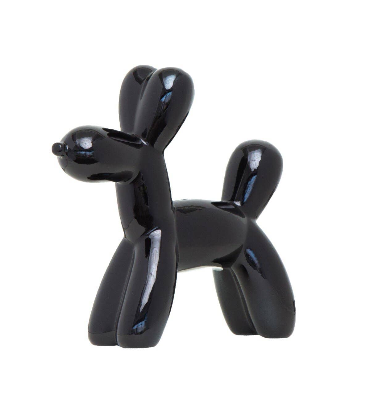 Black Mini Ceramic Dog Piggy Bank - 7.5" tall - Reclaimed Elegance