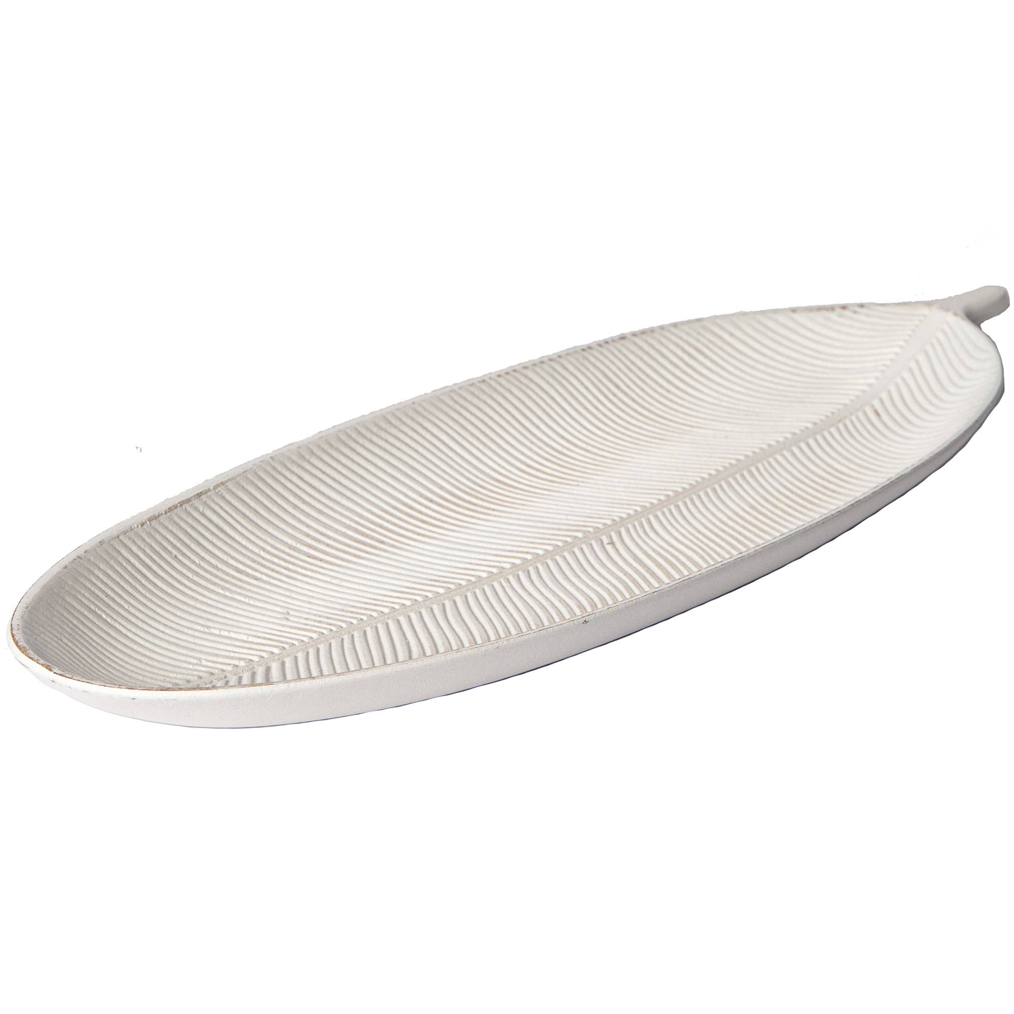 Decorative Tray – Long Leaf Wood Tray: White - Reclaimed Elegance