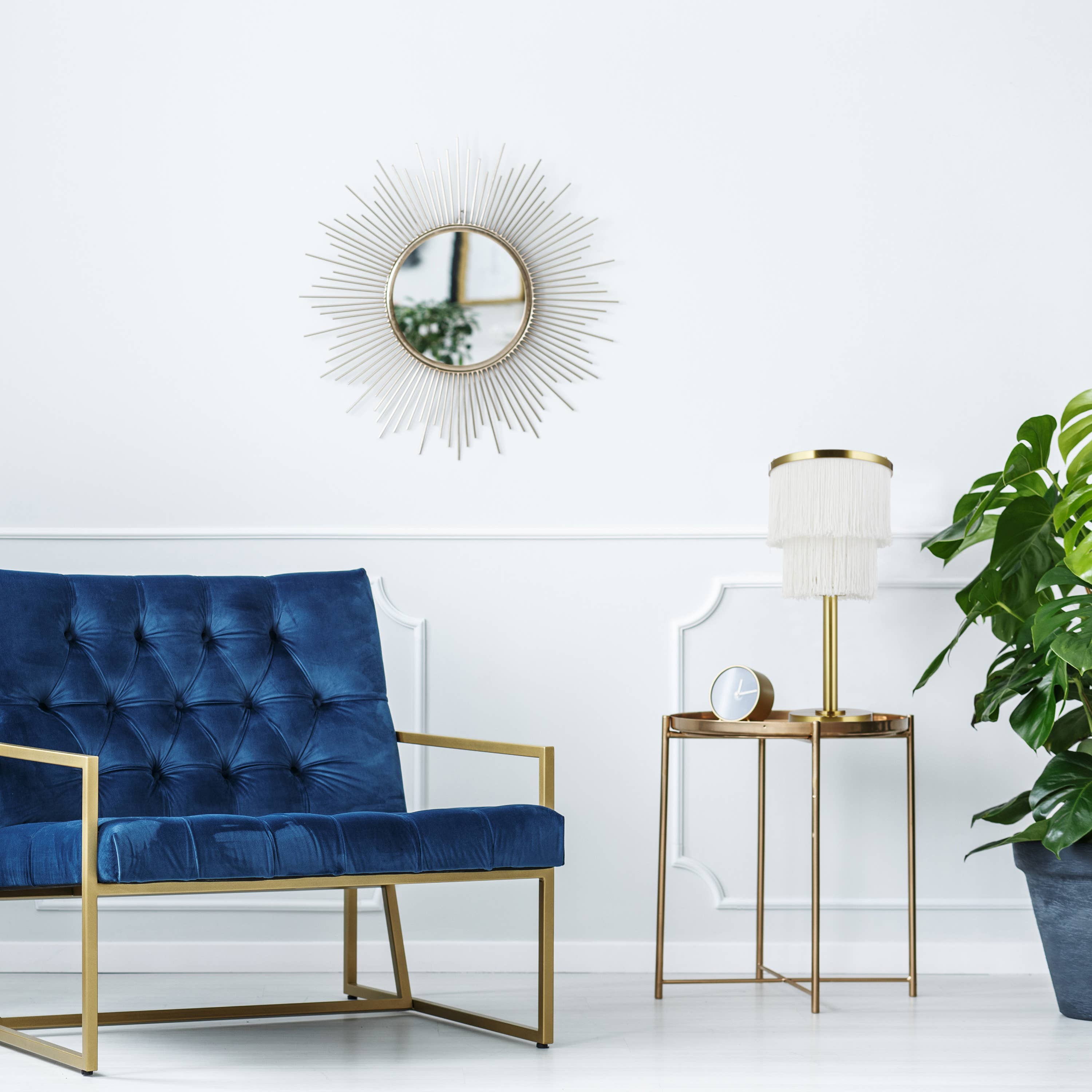 Polished Metal Table Lamp With Cream Fringe Shade - Reclaimed Elegance