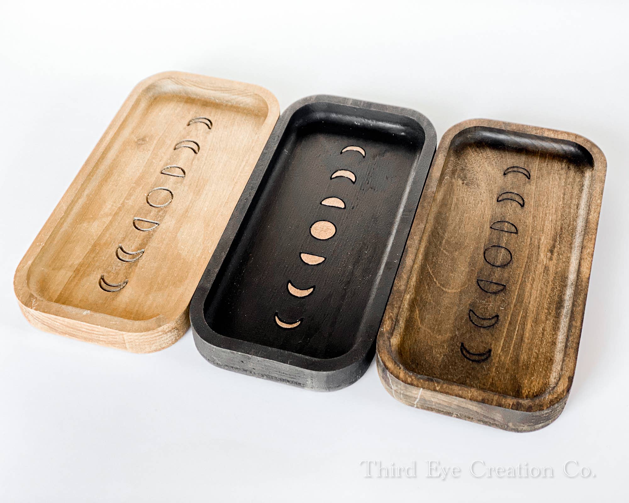 Moon Phase Tray, Celestial Catchall, Crystal Holder: Natural - Reclaimed Elegance