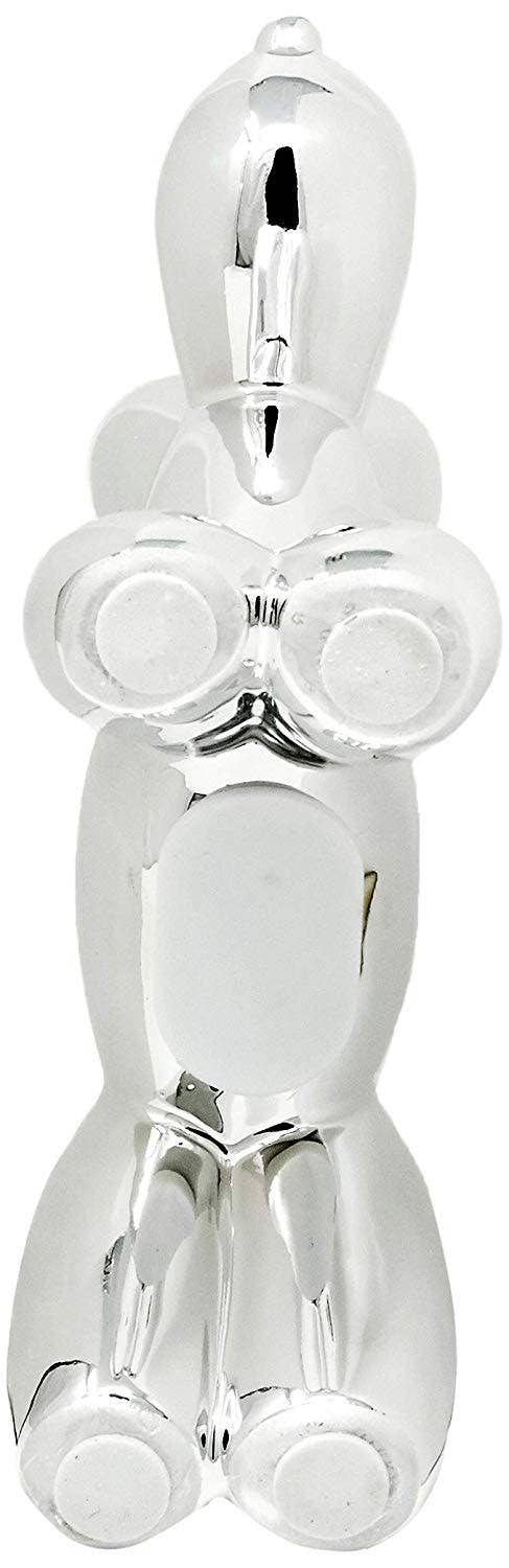 Silver Mini Ceramic Dog Piggy Bank - 7.5" tall - Reclaimed Elegance