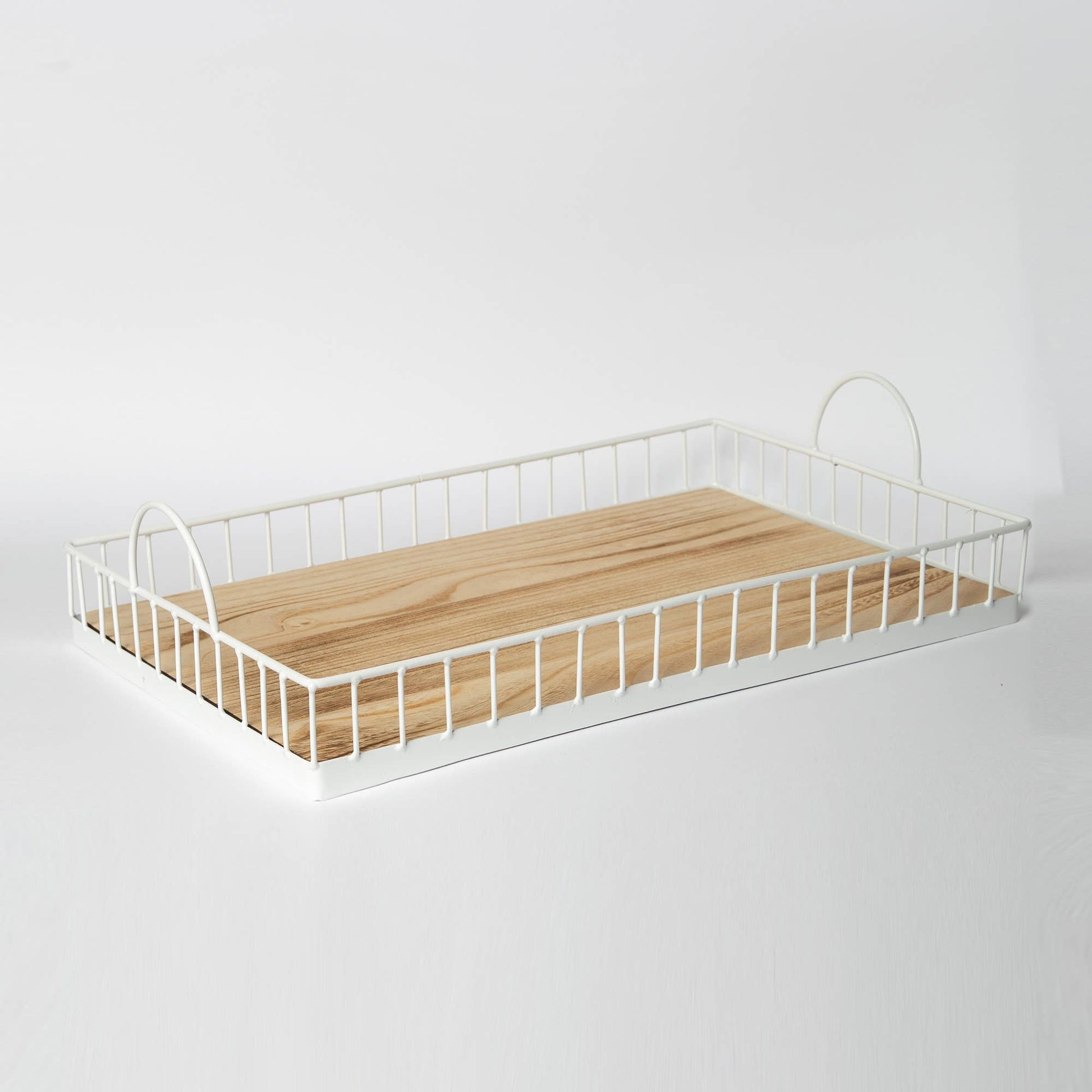 White Wood Serving and Display Tray: Medium - Reclaimed Elegance