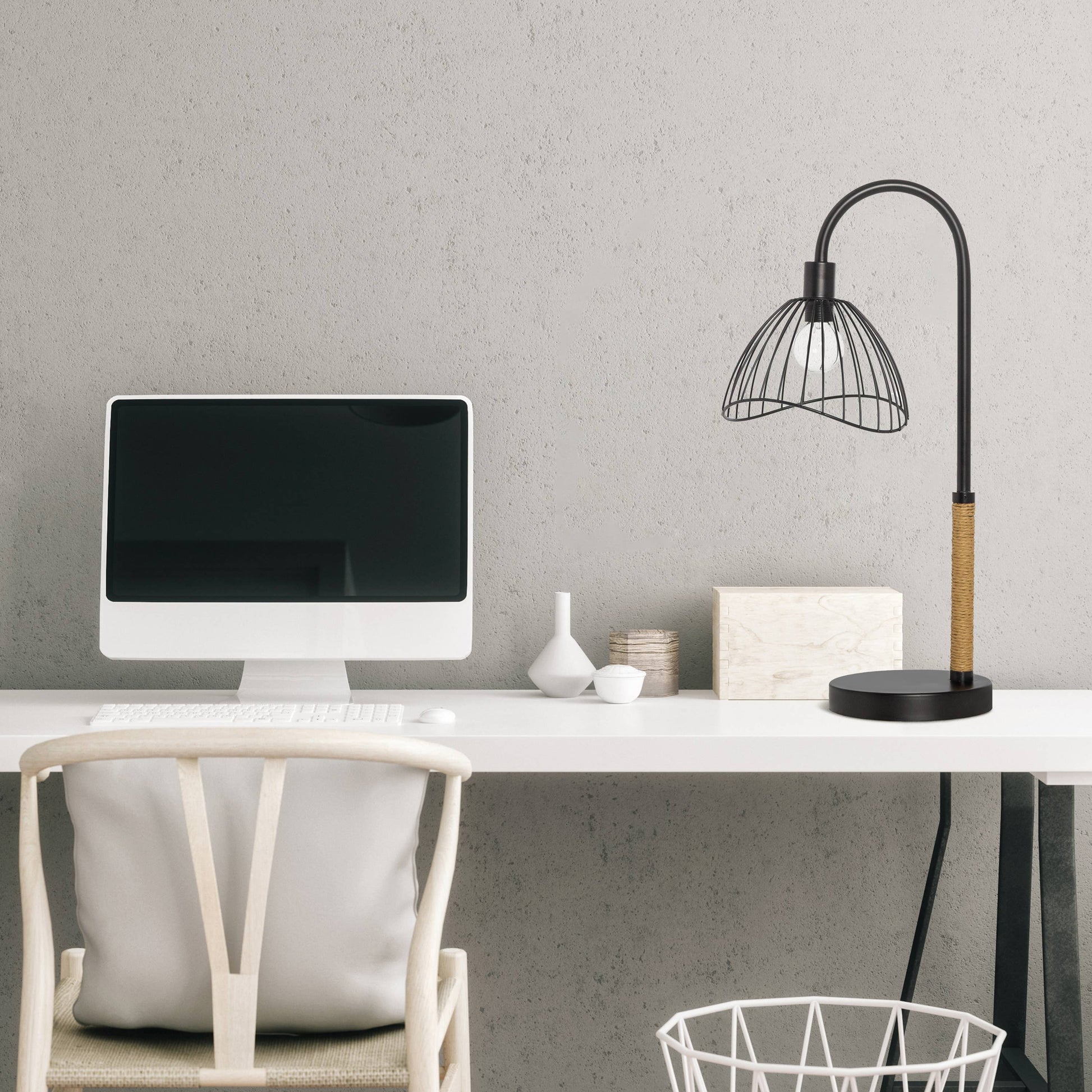 Candlestick Base Black Dome Shade Table Lamp - Reclaimed Elegance