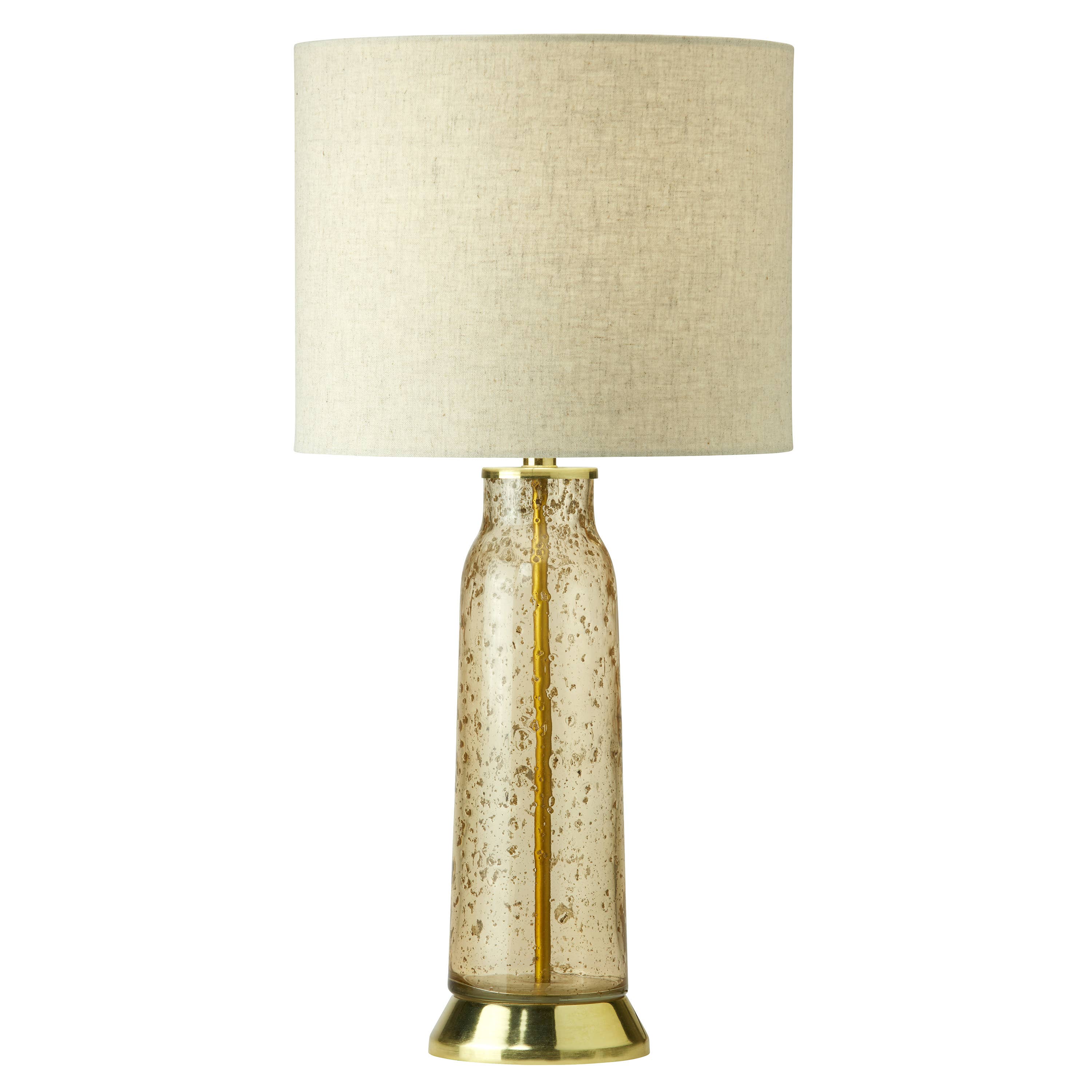 Light Raine Amber Glass and Metal Table Lamp - Reclaimed Elegance