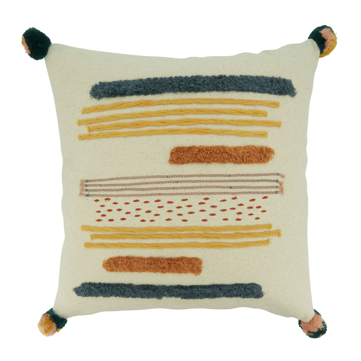 Throw Pillow With Fringe Lace Appliqué Design 18"