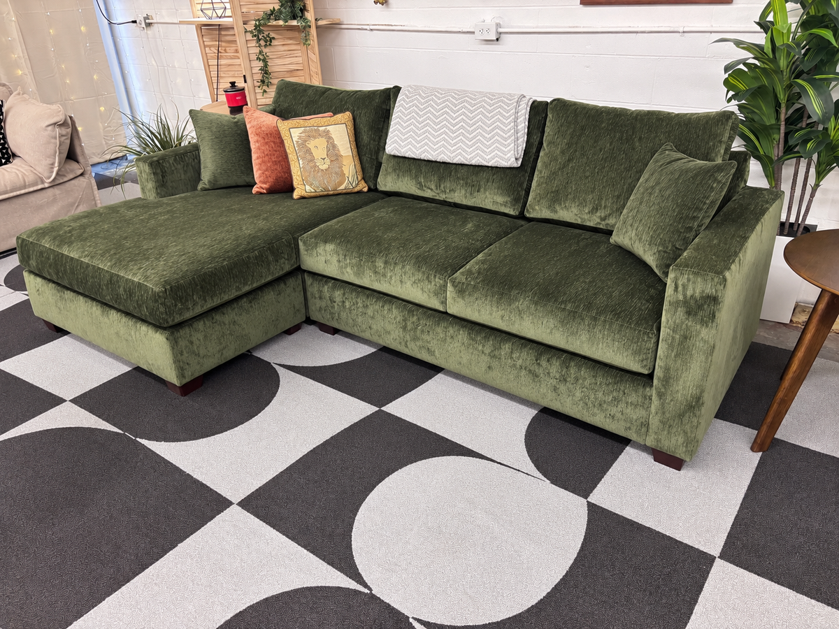 Juniper Green Harpeth Left-Facing Chaise Sectional