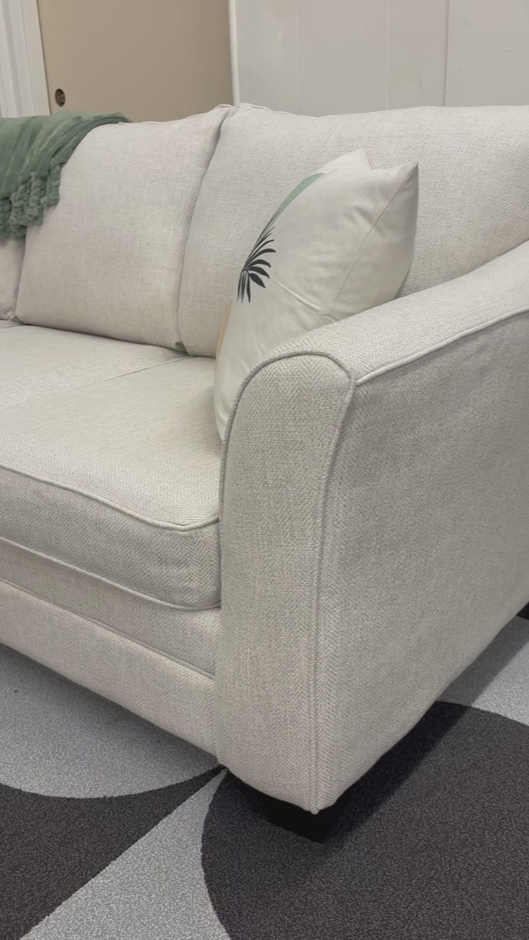 Load video: Cool Cream Brazil Tux L-Shape Sectional