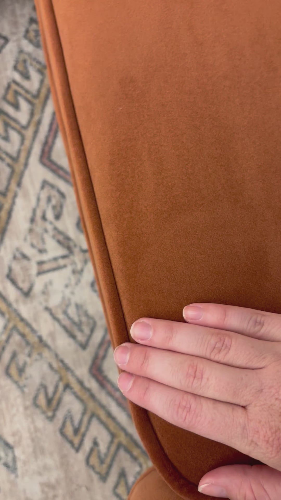 Load video: Rust Velvet Albany Corner Sectional