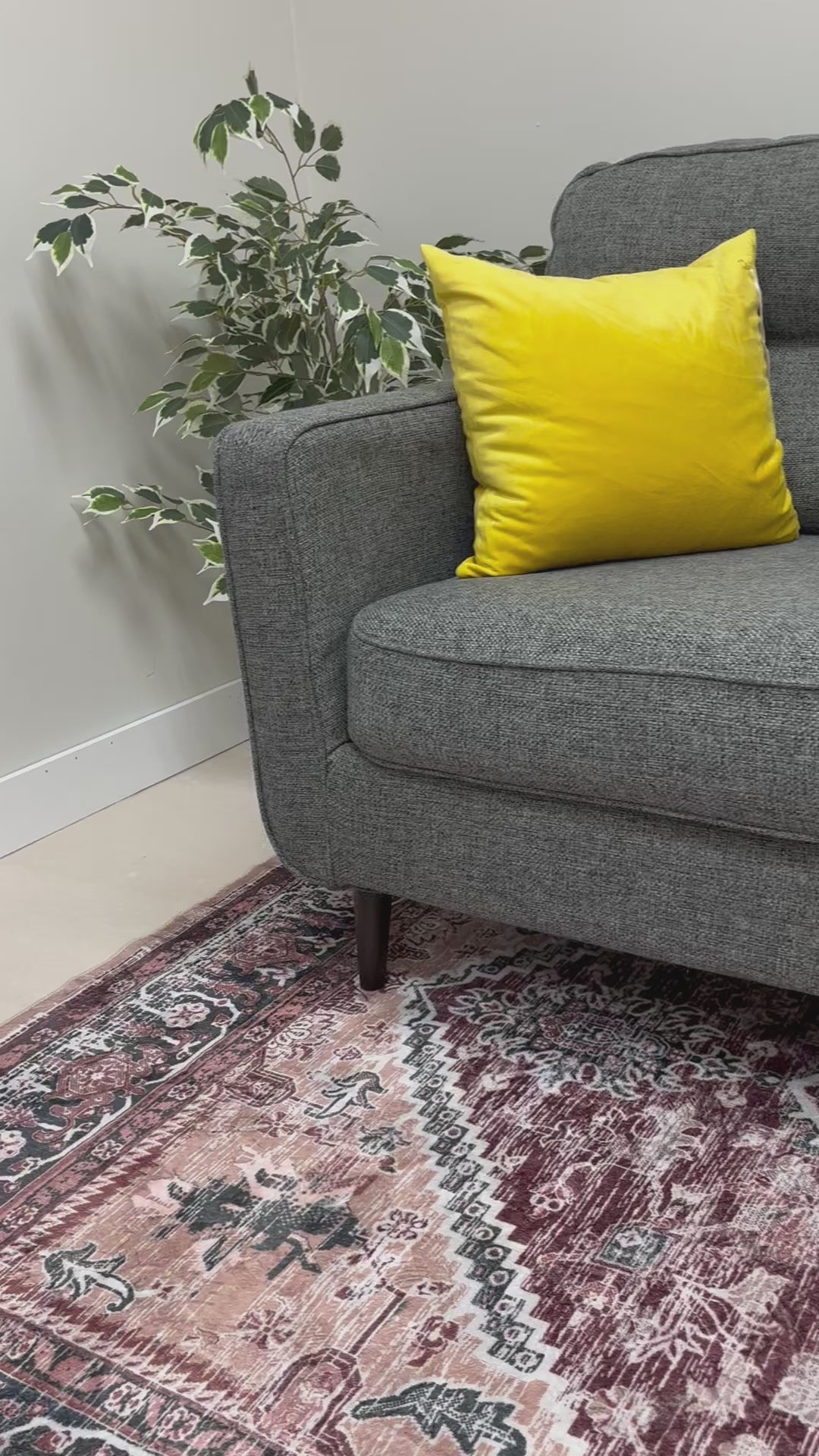 Load video: Dark Grey Ashley Zardoni Sofa