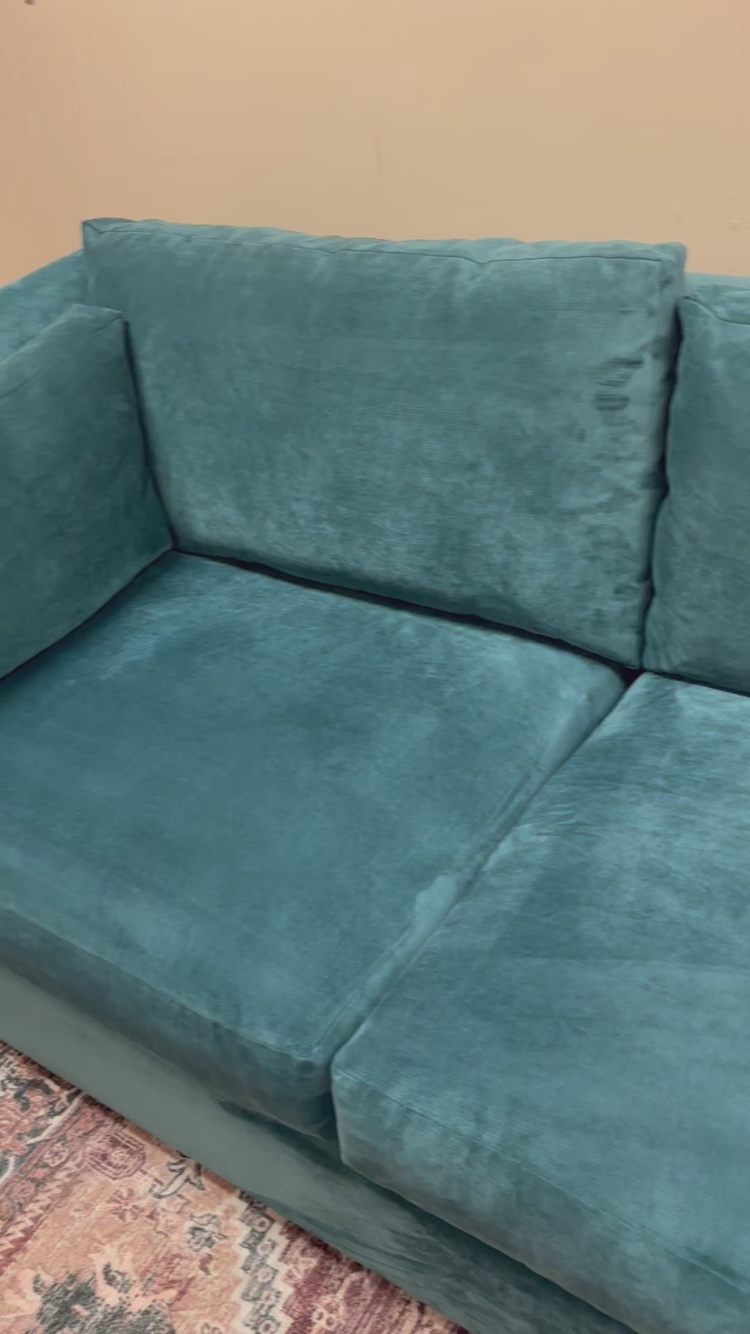 Load video: Gypsy Teal Jonathan Louis Custom Right-Facing Chaise Sectional