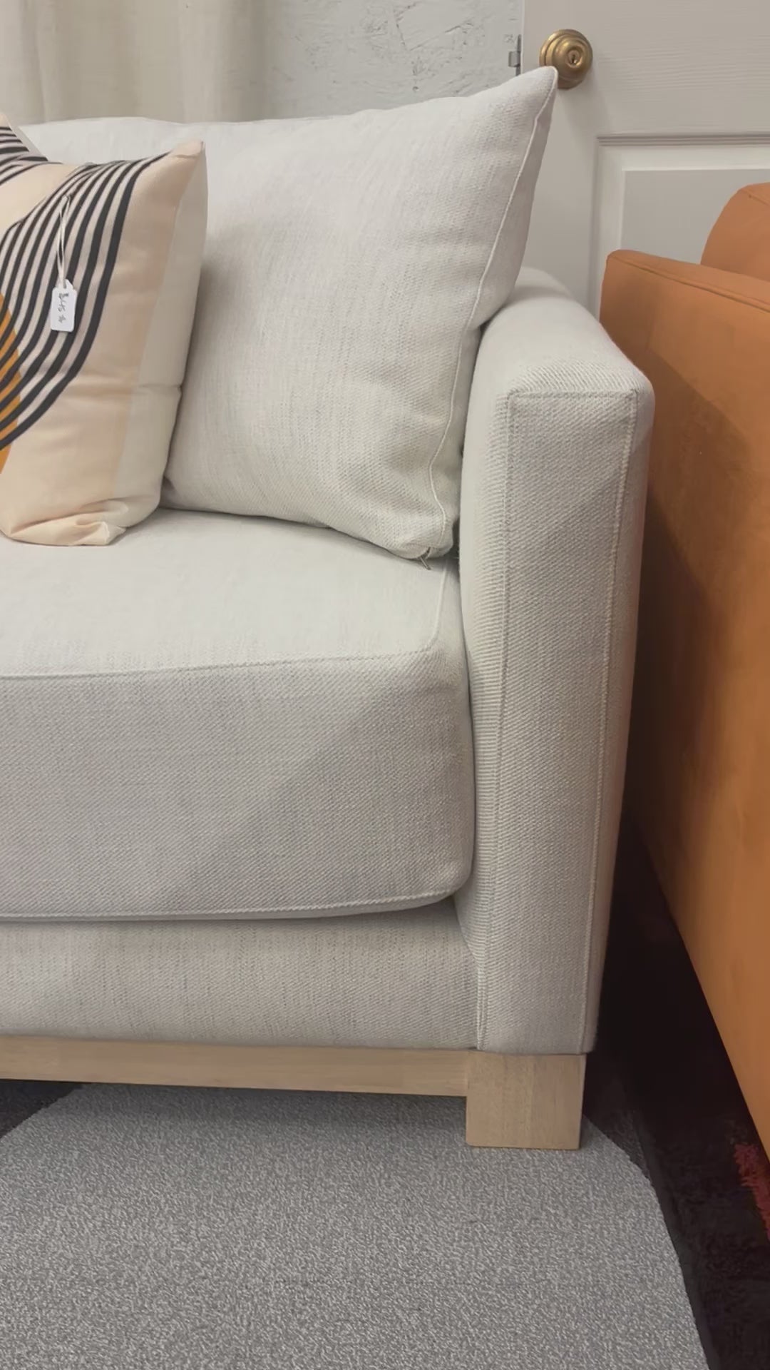 Load video: Pearl Icon Crate &amp; Barrel Gather Left-Facing Chaise Sectional