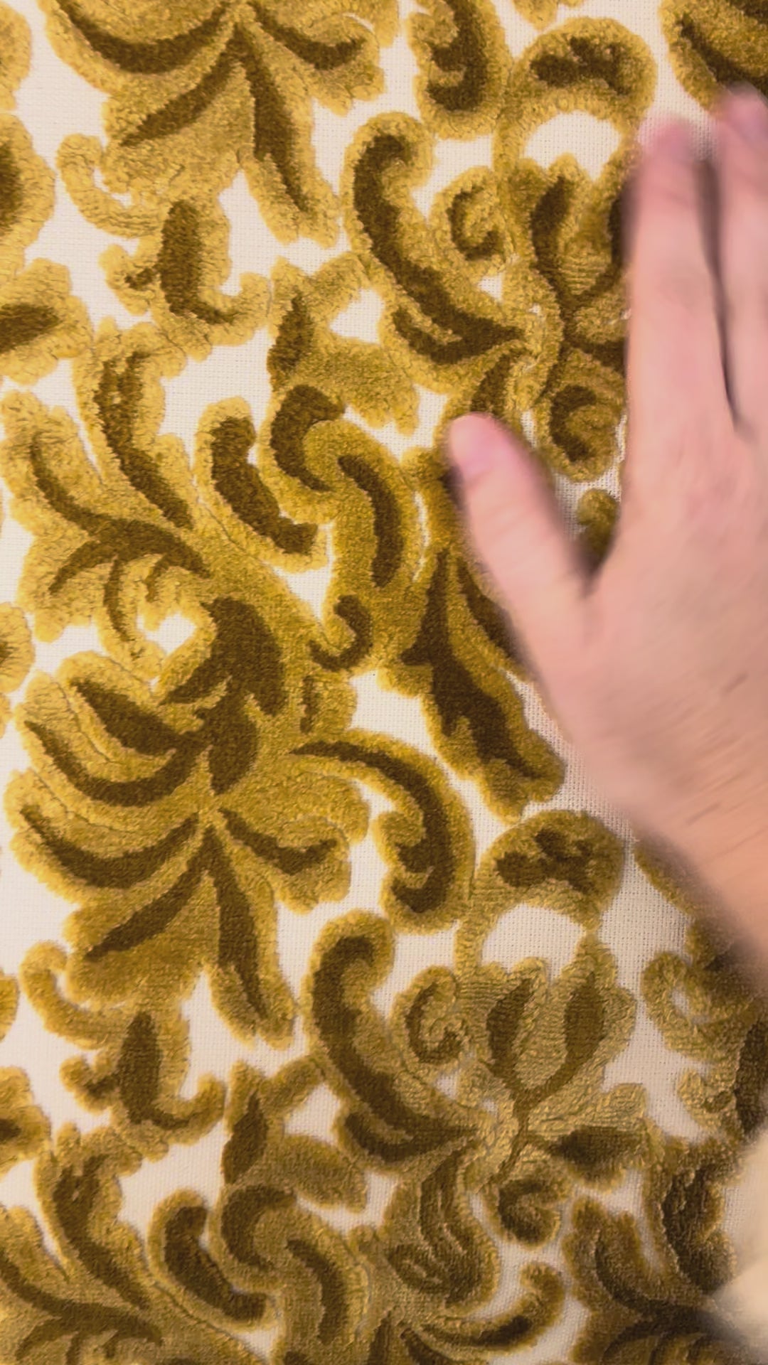 Load video: Gold Patterned Vintage Sofa