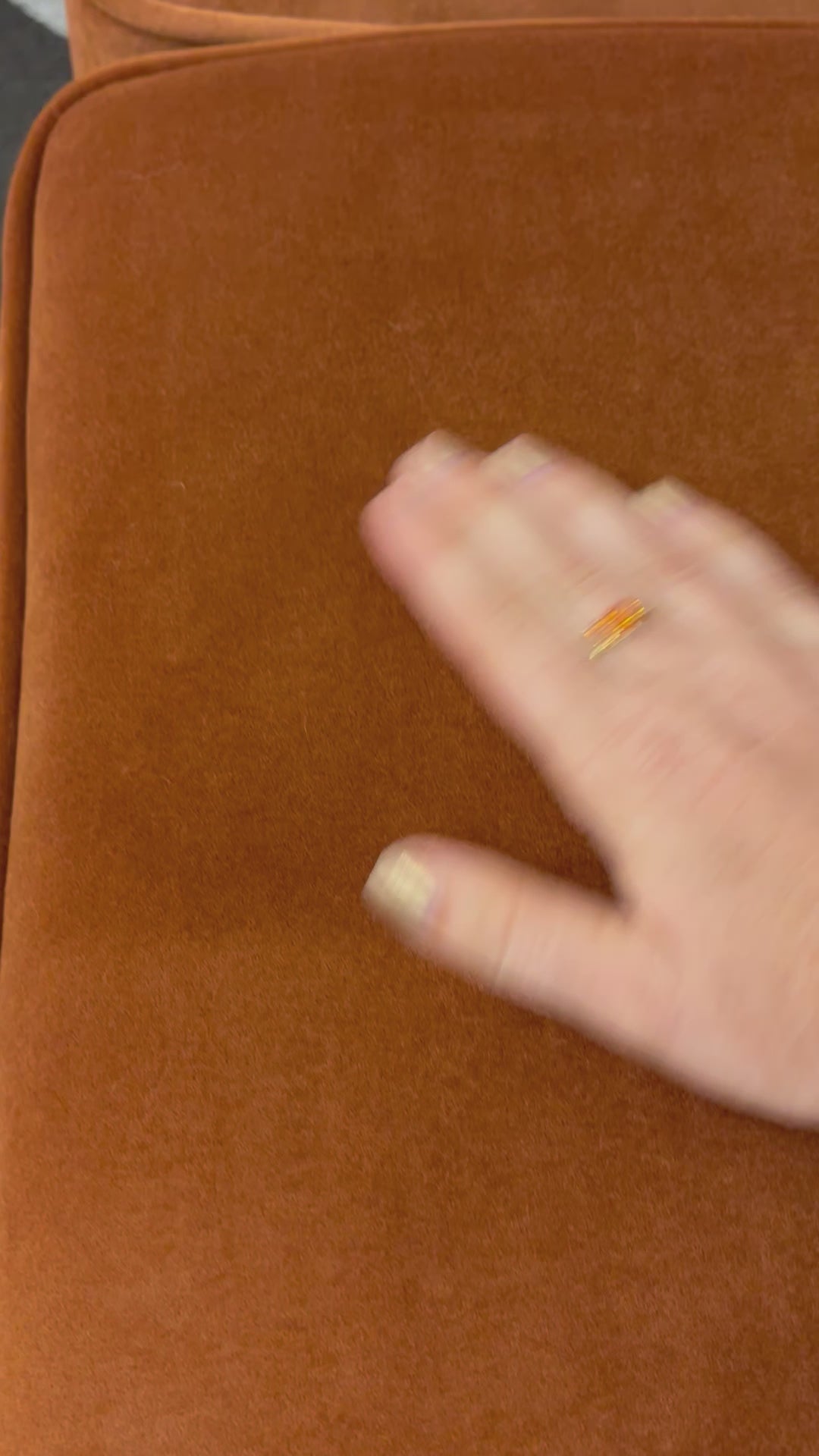 Load video: Rust Velvet Albany Corner Sectional
