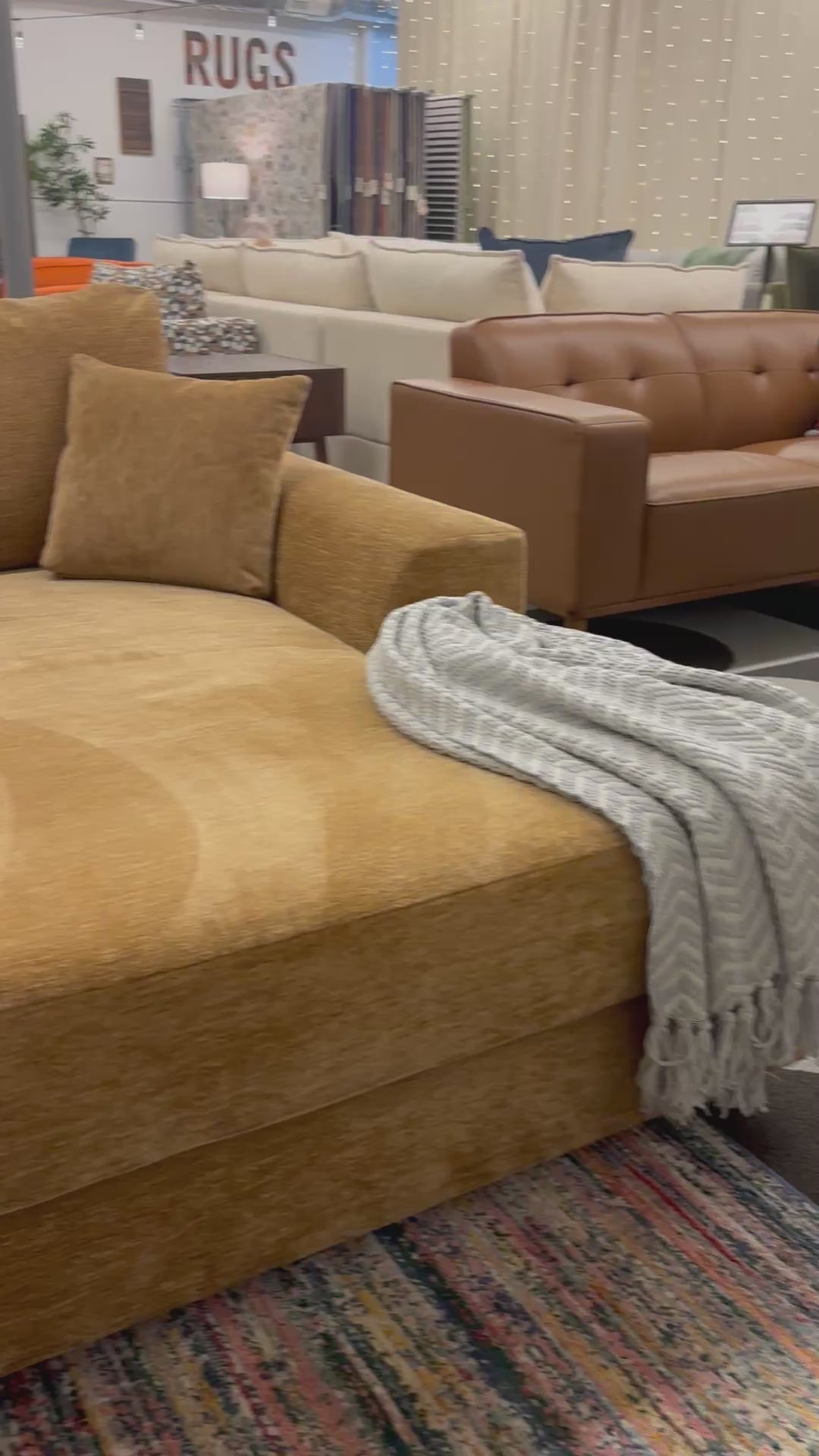 Load video: Nougat Beaman 2 Piece Chaise Sectional