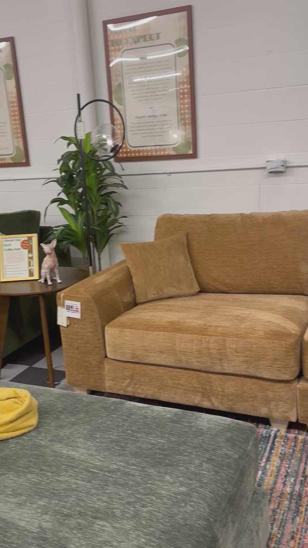 Load video: Nougat Beaman 3 Piece Chaise Sectional