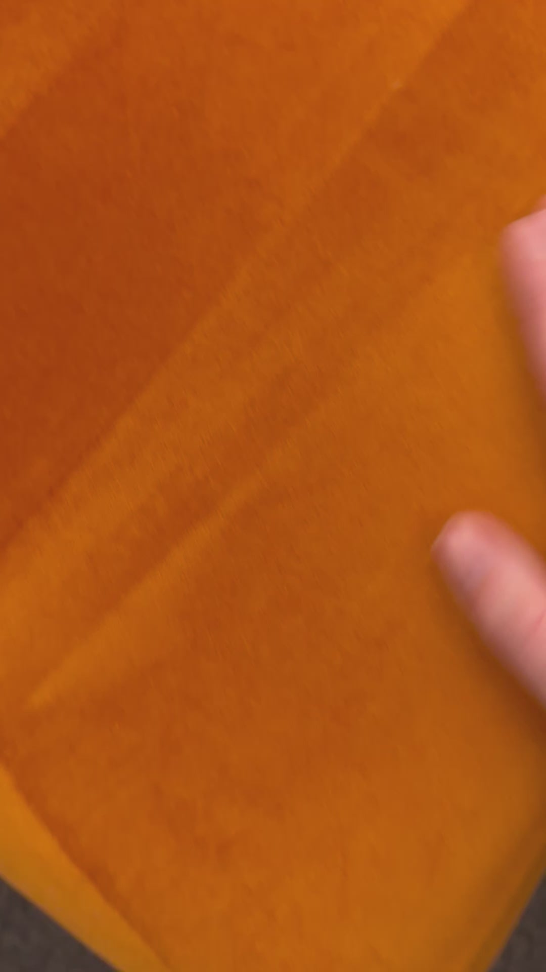 Load video: Burnt Orange Velvet Left-Facing Chaise Sectional