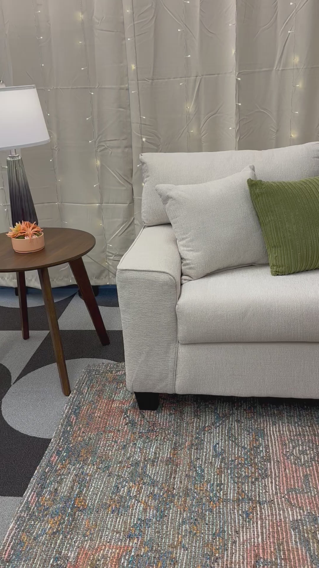 Load video: Cream Chenille Shelby Corner Sectional