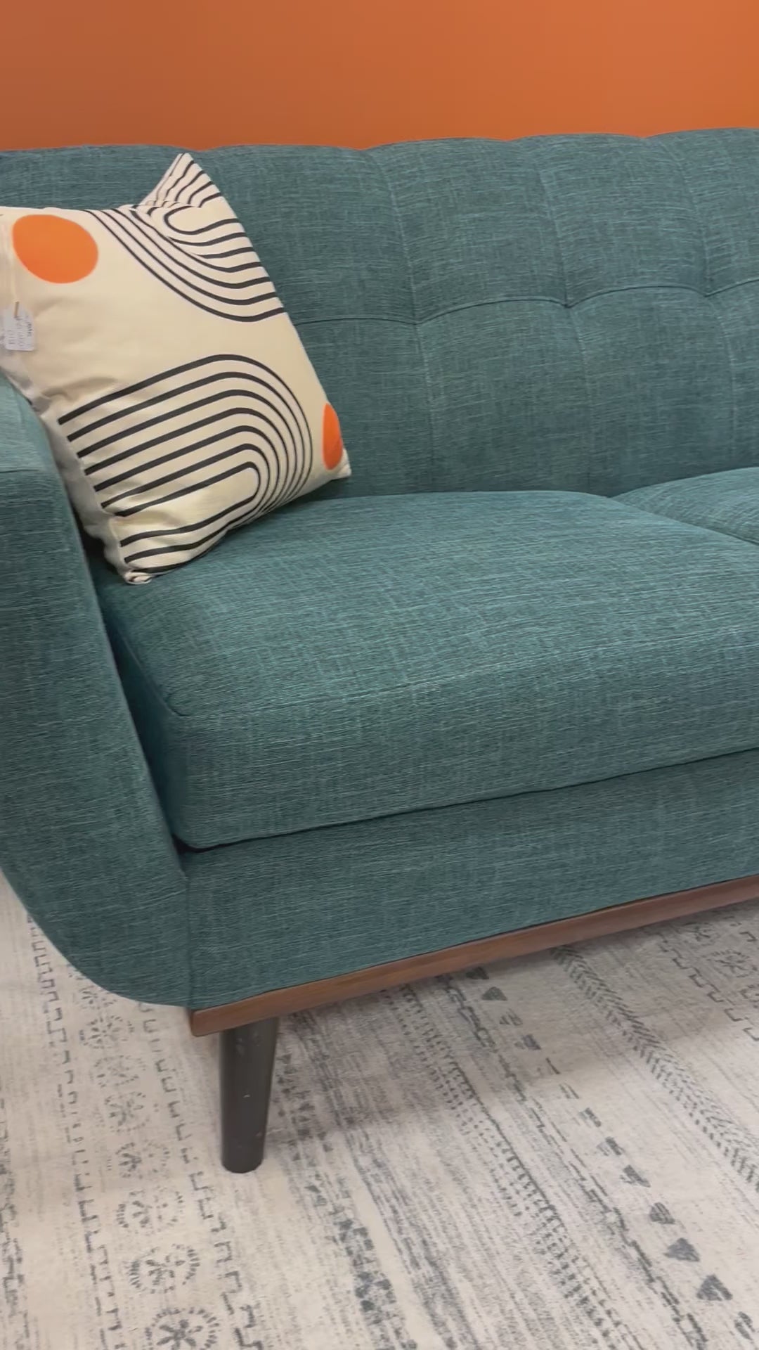 Load video: Teal HM Richards Reversible Chaise Sectional
