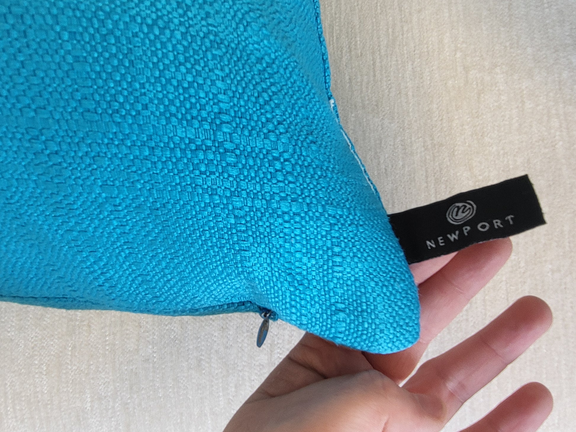 Bright Teal Newport Throw Pillow - Reclaimed Elegance