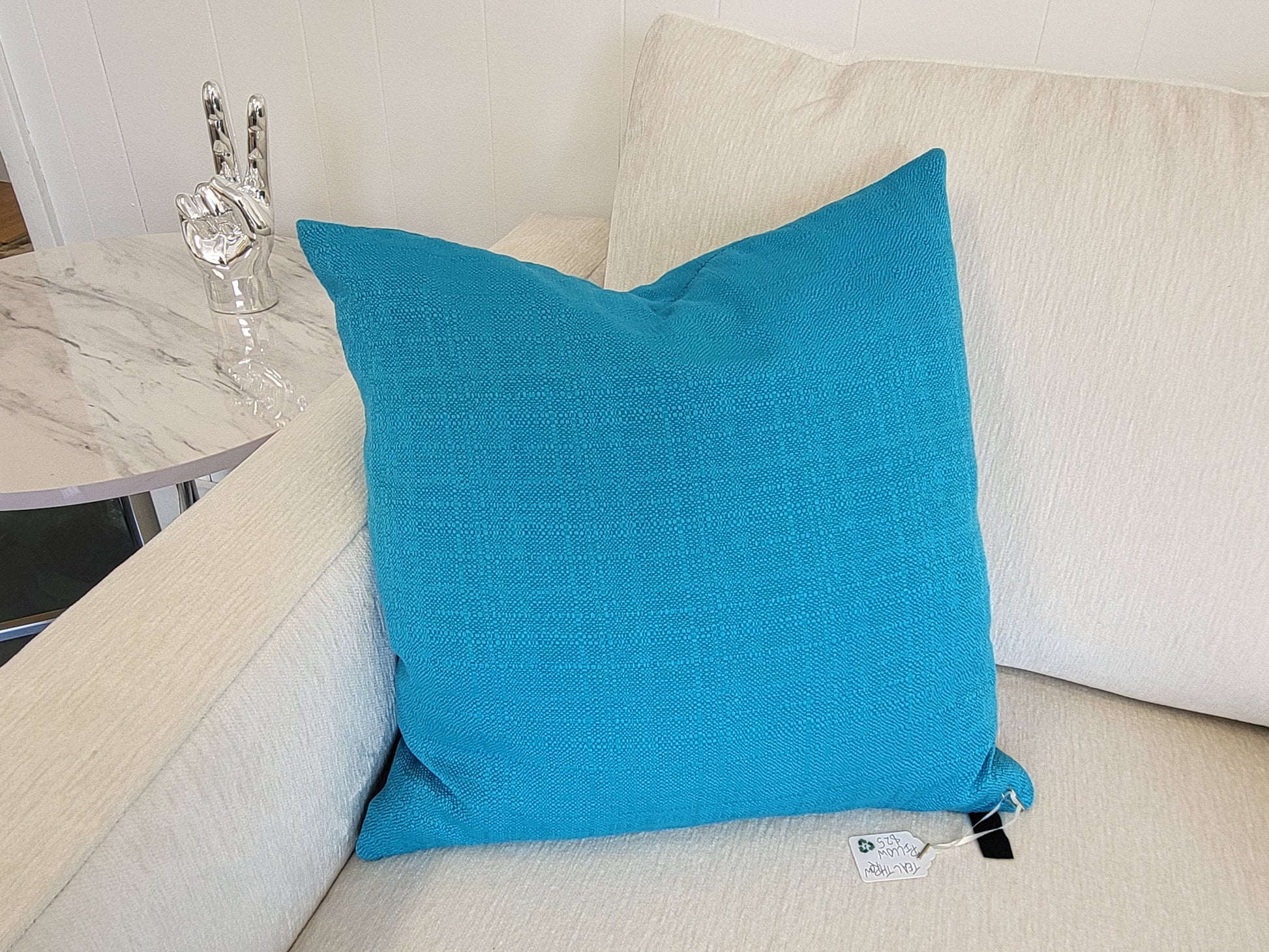 Bright Teal Newport Throw Pillow - Reclaimed Elegance