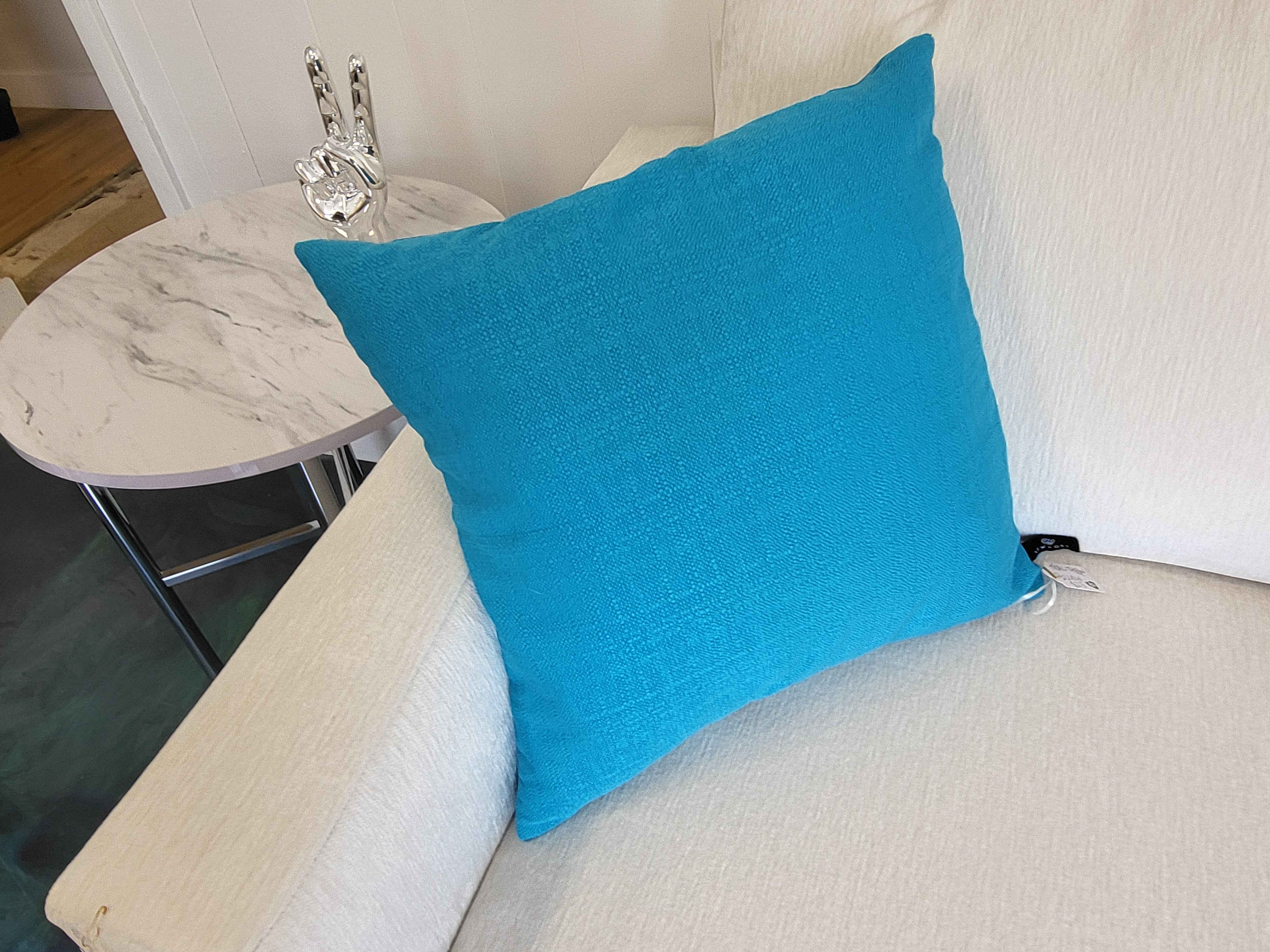 Bright Teal Newport Throw Pillow - Reclaimed Elegance