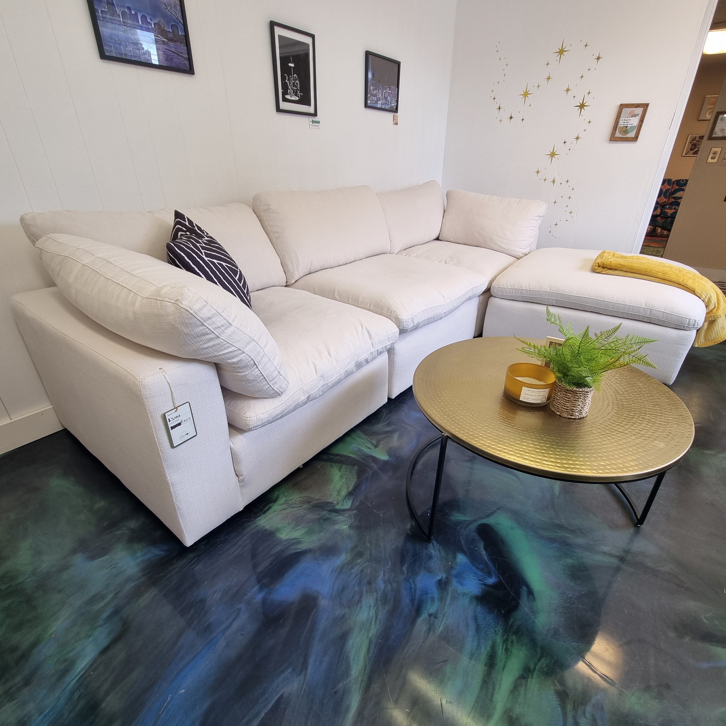 Cream Cloud 9 Modular Sofa + Ottoman