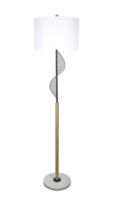 Spiral Radiance Metal & Marble Floor Lamp